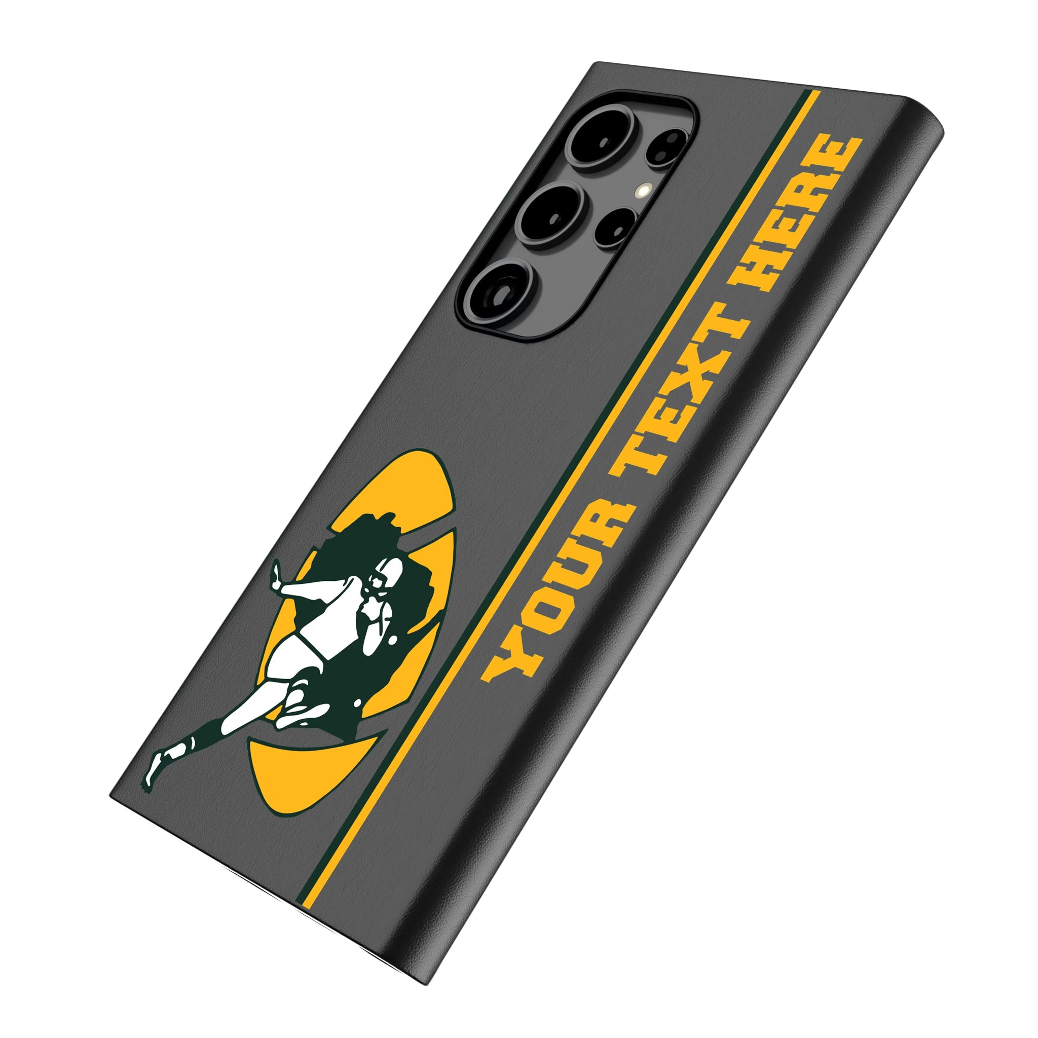 Green Bay Packers Historic Collection Personalized Sidebard Galaxy MagSafe Compatible Phone Case for Samsung Galaxy - Isometric View