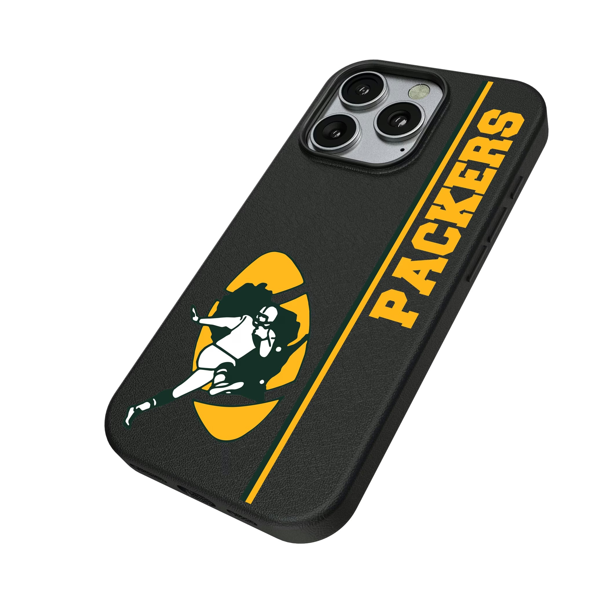 Green Bay Packers Historic Collection Sidebar iPhone MagSafe Compatible Phone Case for Apple iPhone - Isometric View
