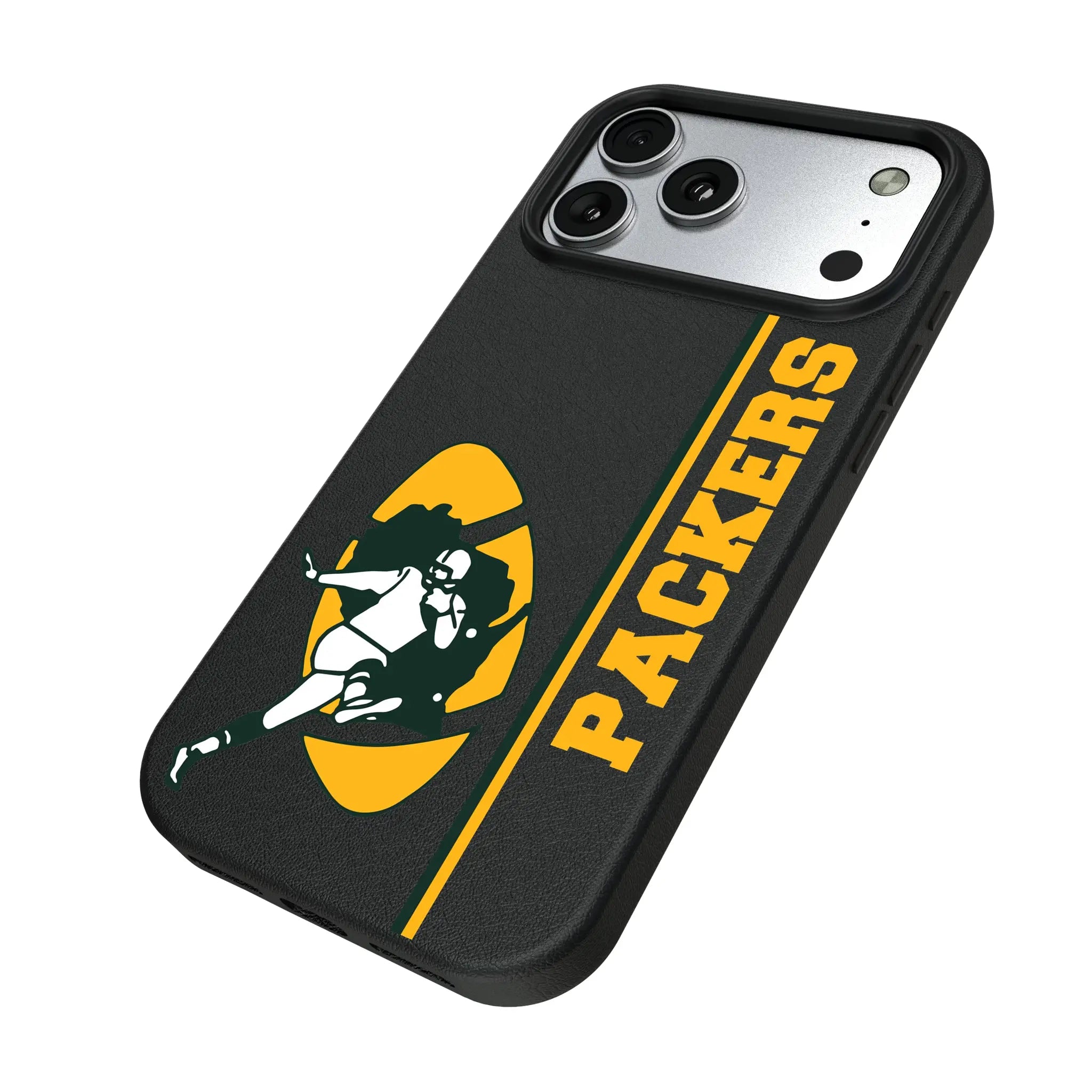 Green Bay Packers Historic Collection Sidebar iPhone MagSafe Compatible Phone Case for Apple iPhone - Isometric View#Device_iPhone 17 Pro Max