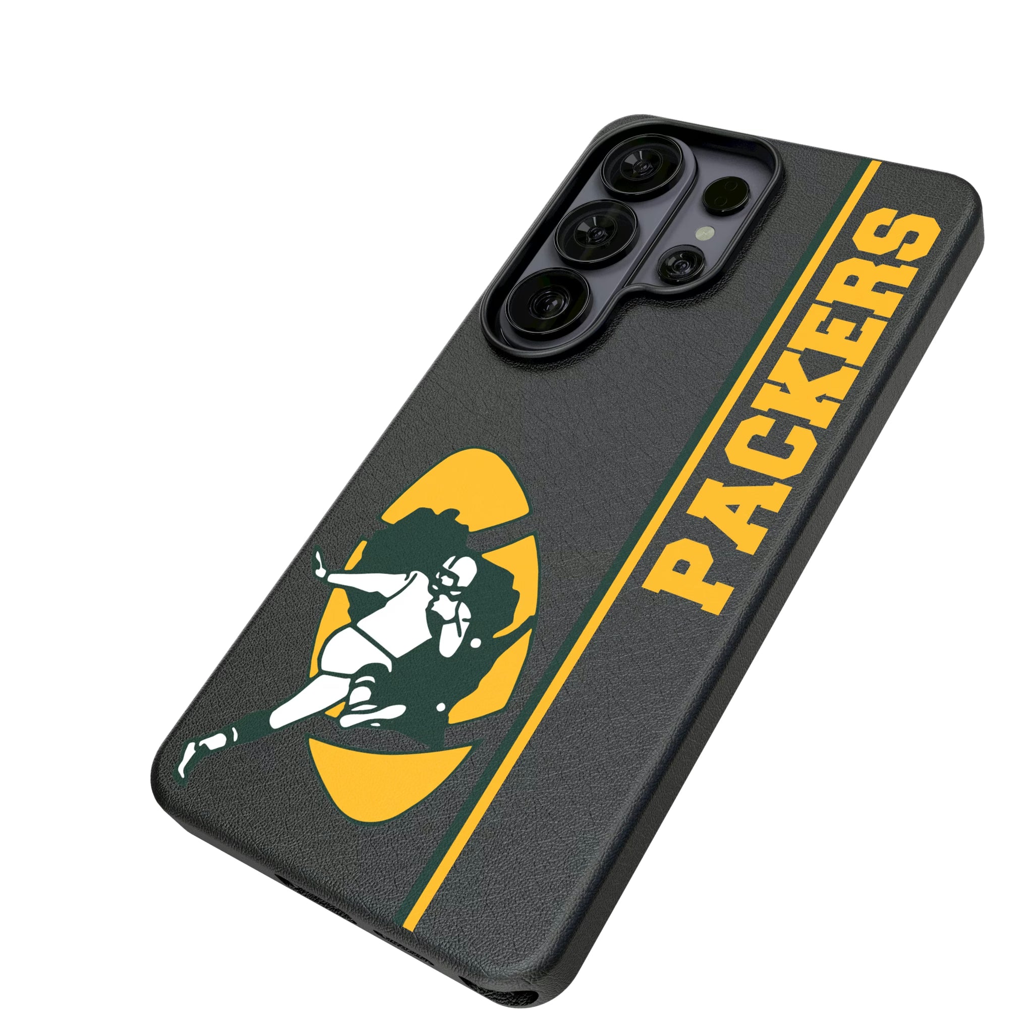 Green Bay Packers Historic Collection Sidebar Galaxy MagSafe Compatible Phone Case for Samsung Galaxy - Isometric View#Device_Galaxy S26 Ultra
