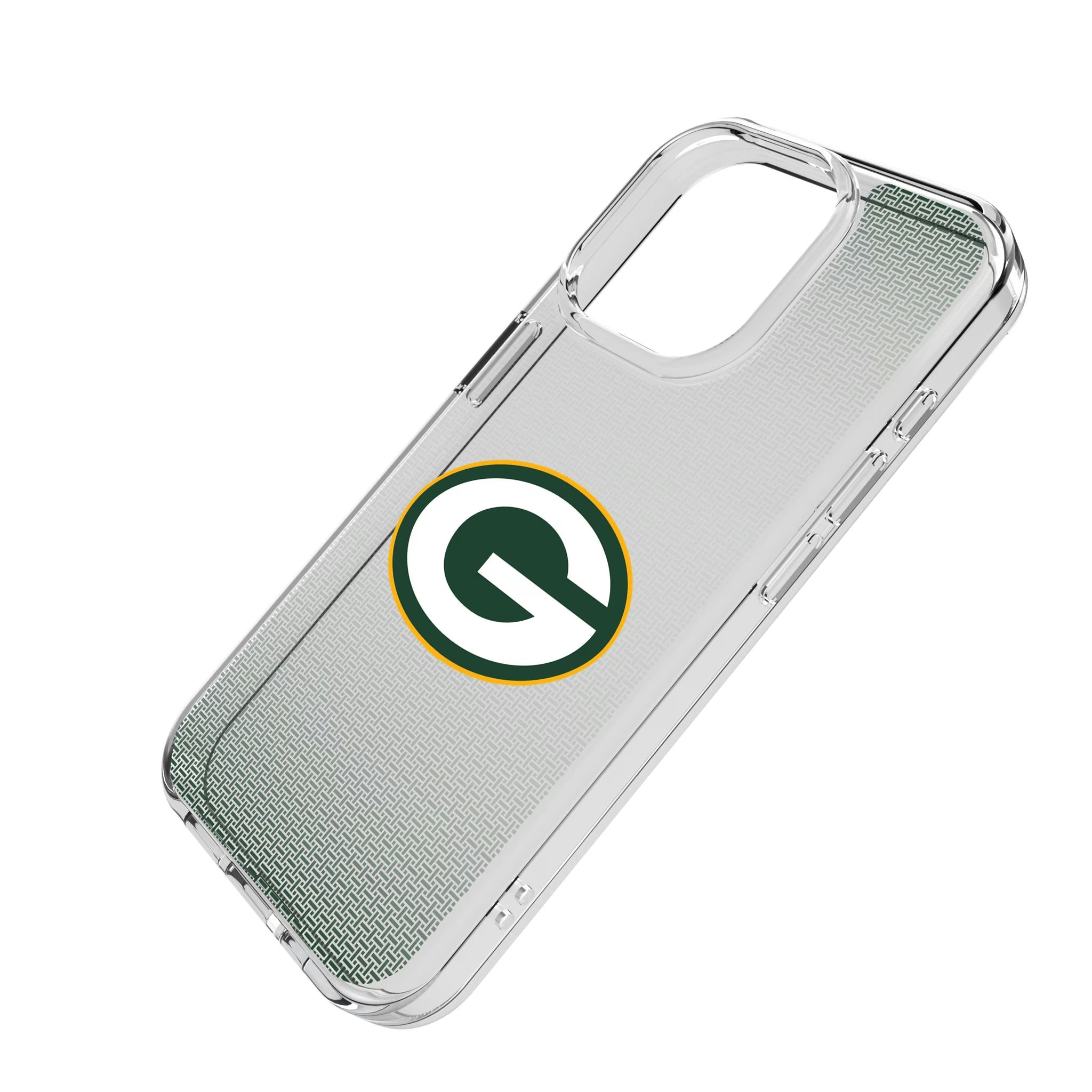 Green Bay Packers Linen iPhone Clear Phone Case for Apple iPhone - Isometric View