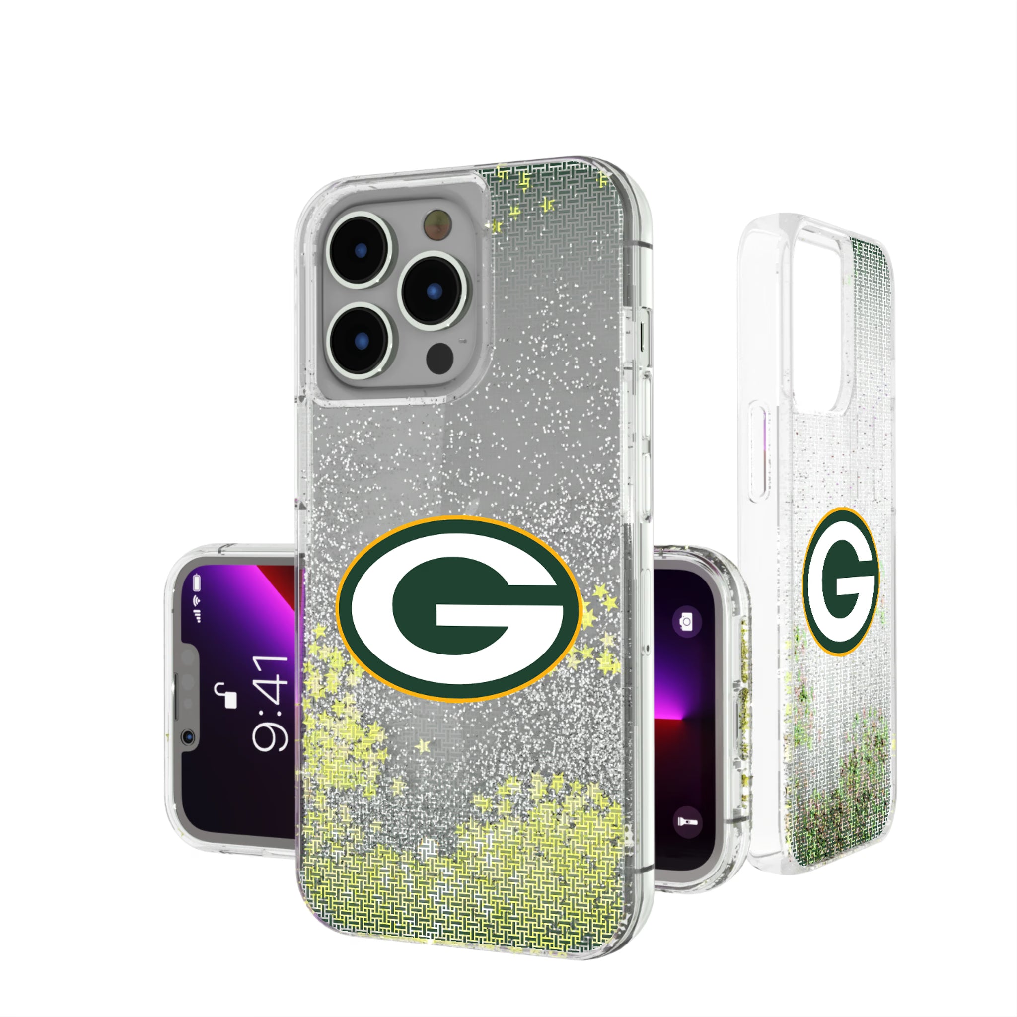 Green Bay Packers Linen iPhone Glitter Phone Case for Apple iPhone