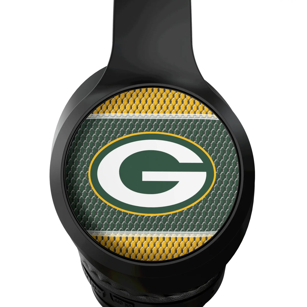 Green Bay Packers Mesh Wireless Over-Ear Headphones With Case - Detail