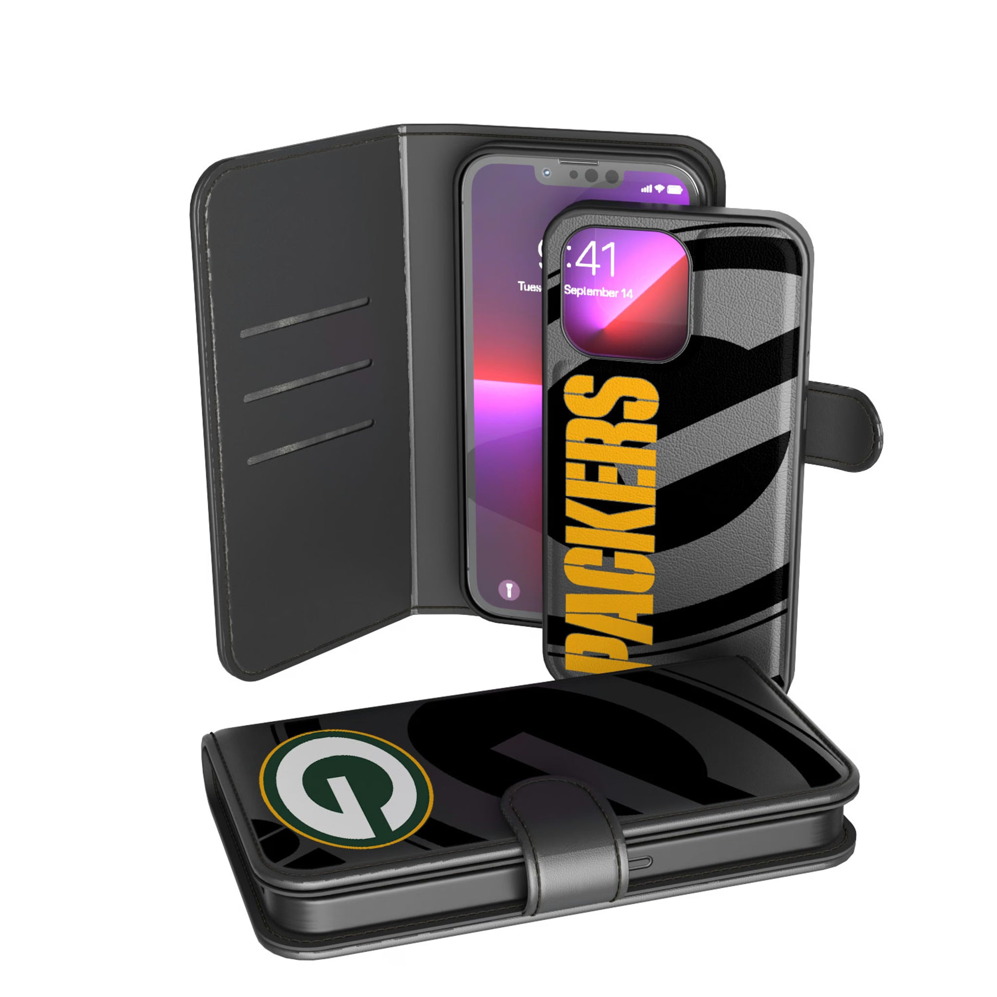 Green Bay Packers Monocolor Tilt iPhone Wallet Phone Case for Apple iPhone
