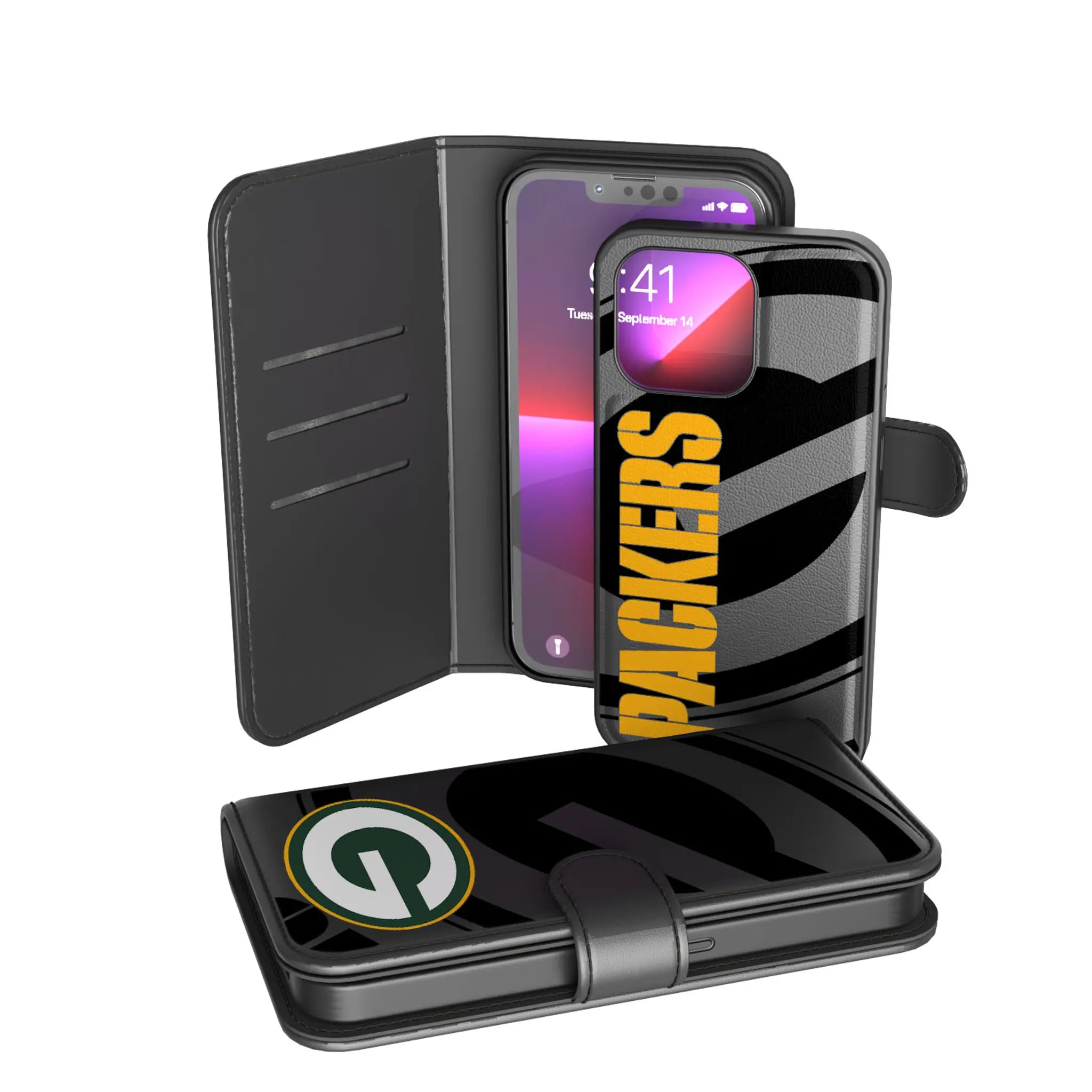 Green Bay Packers Monocolor Tilt iPhone Wallet Phone Case for Apple iPhone