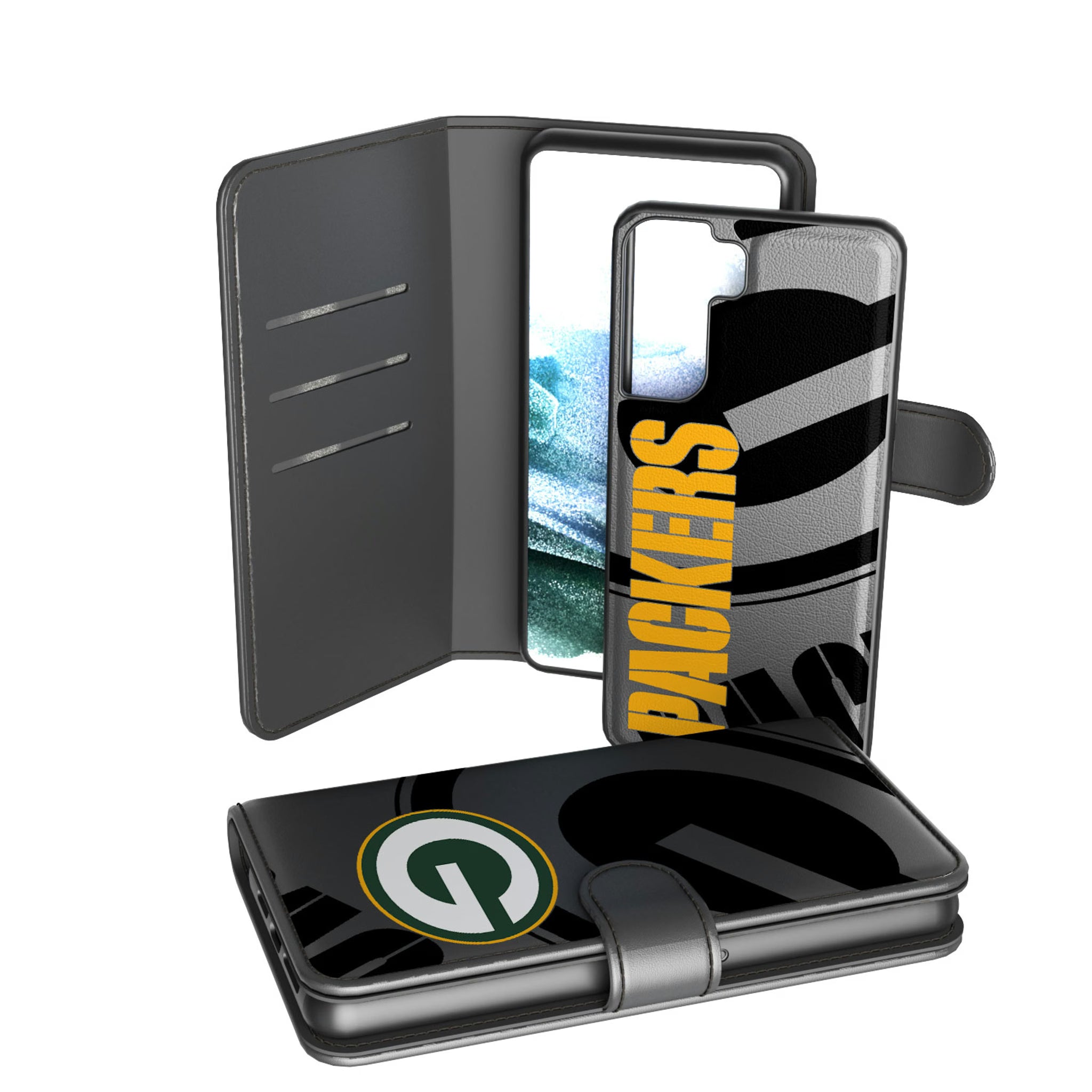 Green Bay Packers Monocolor Tilt Galaxy Wallet Phone Case for Samsung Galaxy