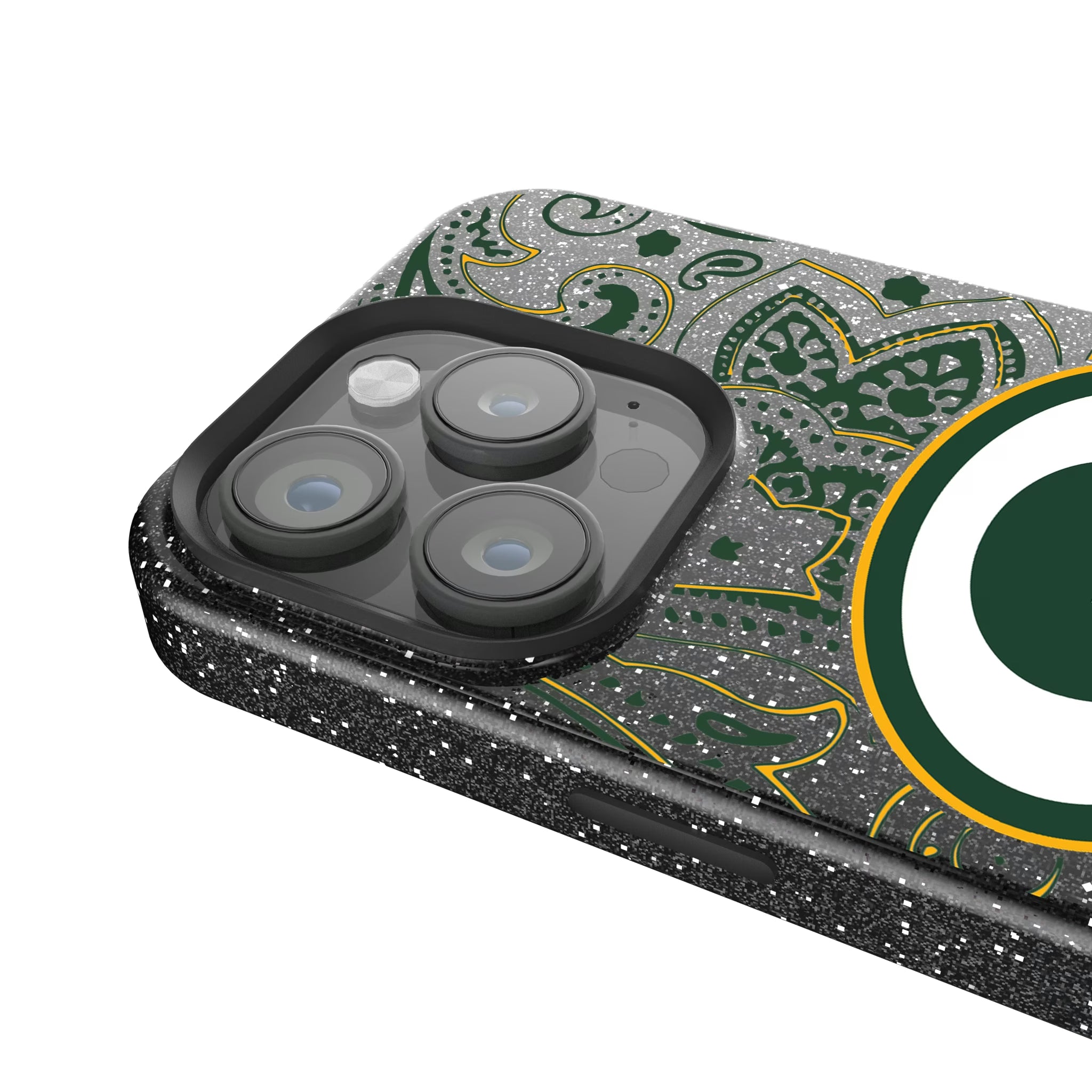 Green Bay Packers Paisley iPhone Bling Phone Case for Apple iPhone - Detail