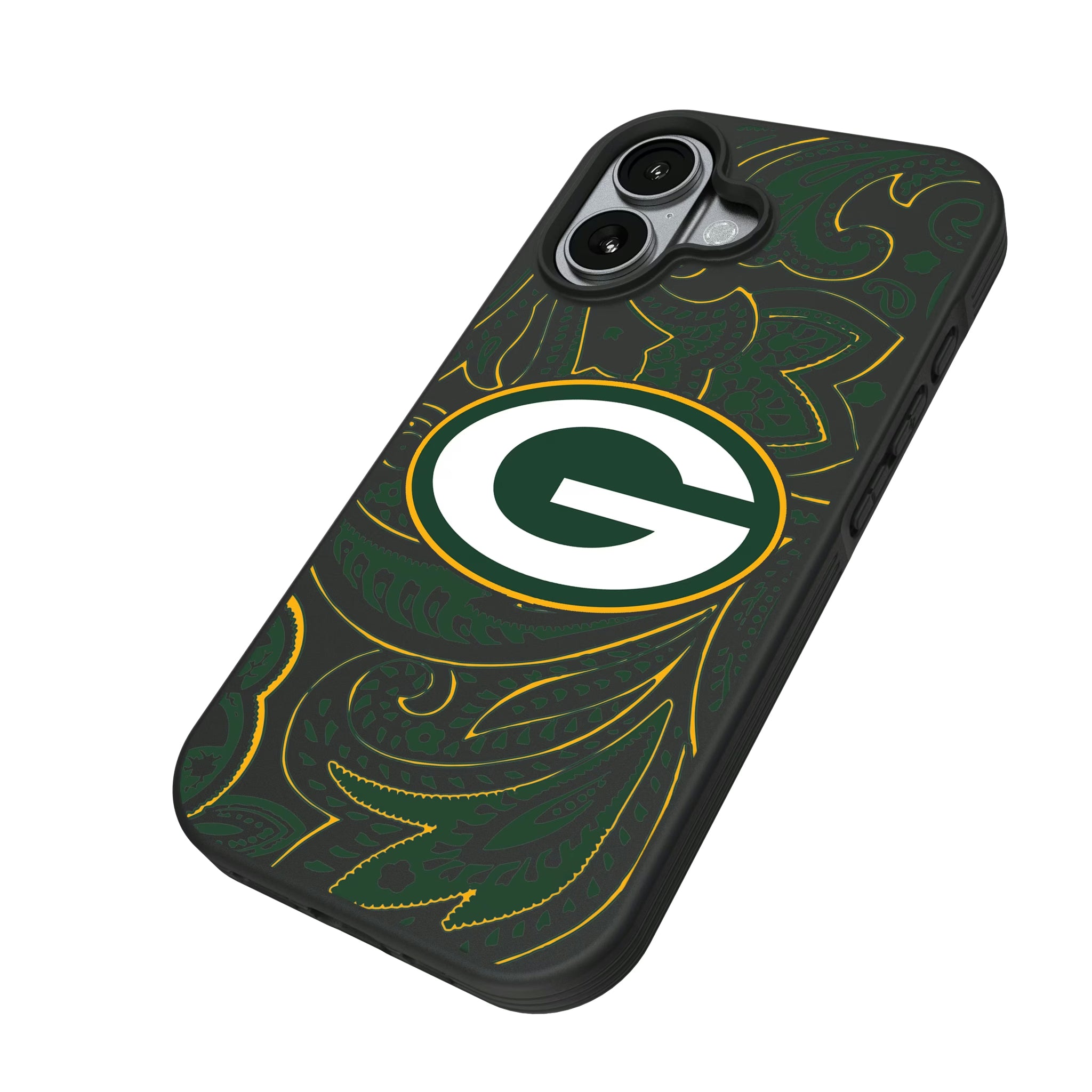 Green Bay Packers Paisley iPhone Bump Phone Case for Apple iPhone - Isometric View#Device_iPhone 17