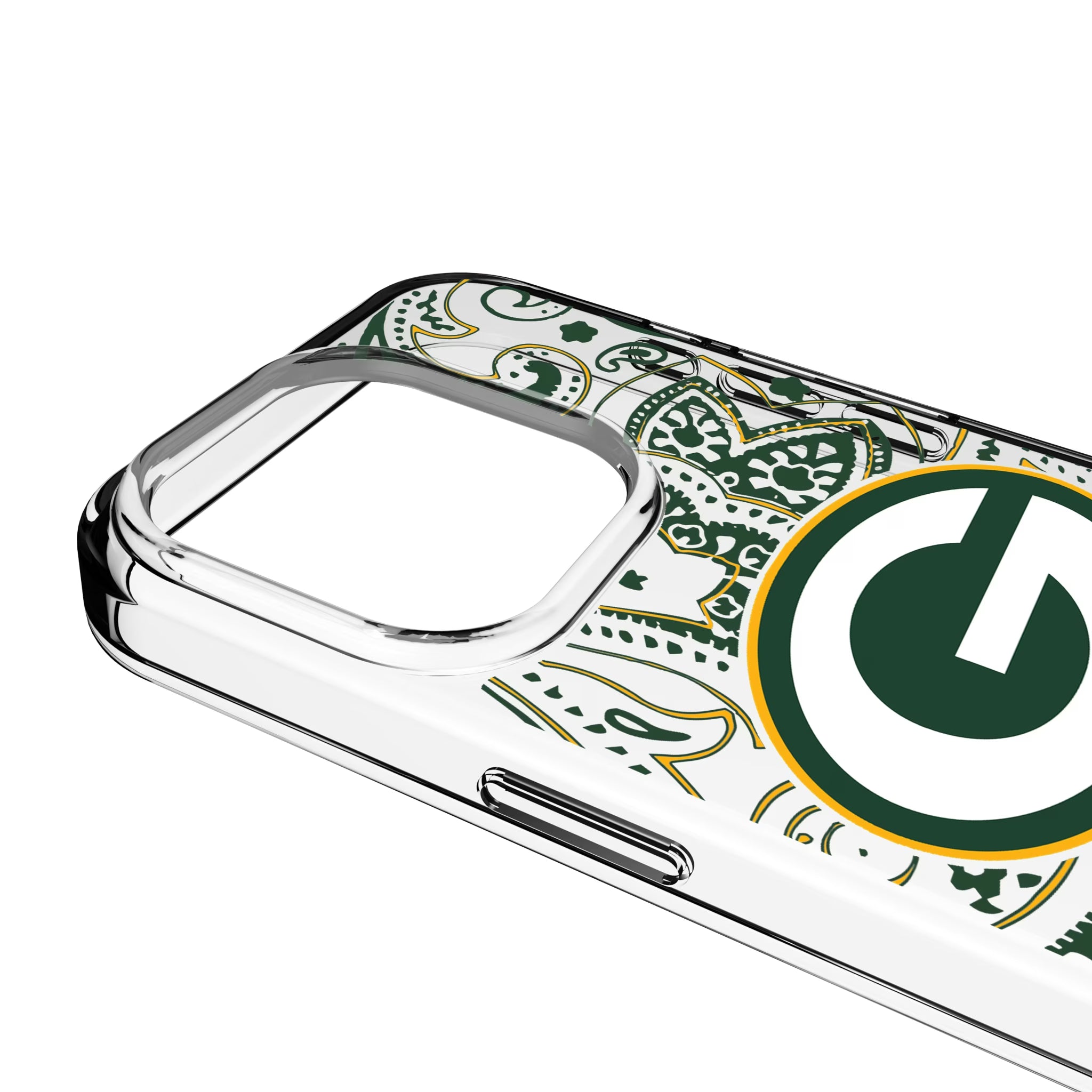 Green Bay Packers Paisley iPhone Clear Phone Case for Apple iPhone - Detail