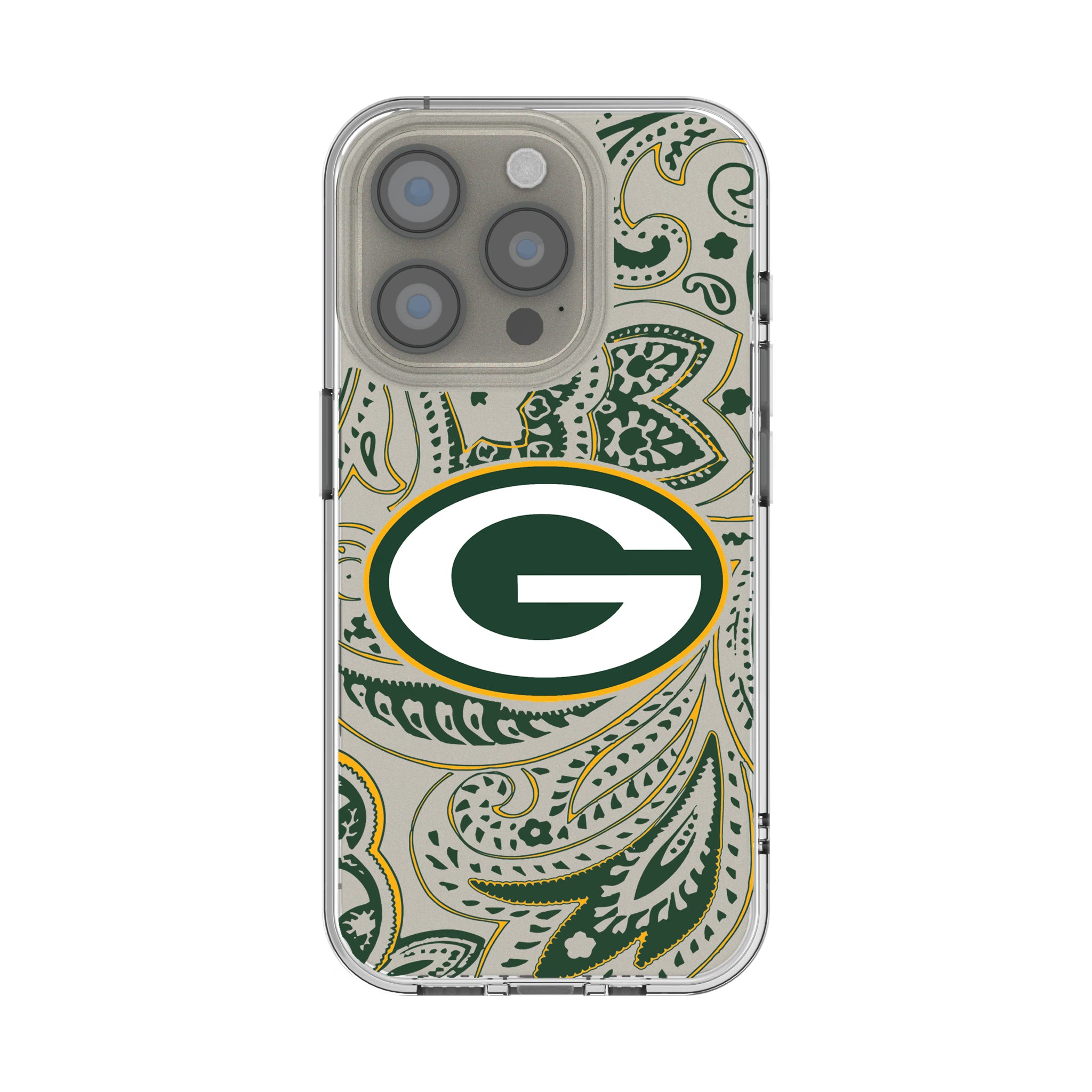 Green Bay Packers Paisley iPhone Clear Phone Case for Apple iPhone