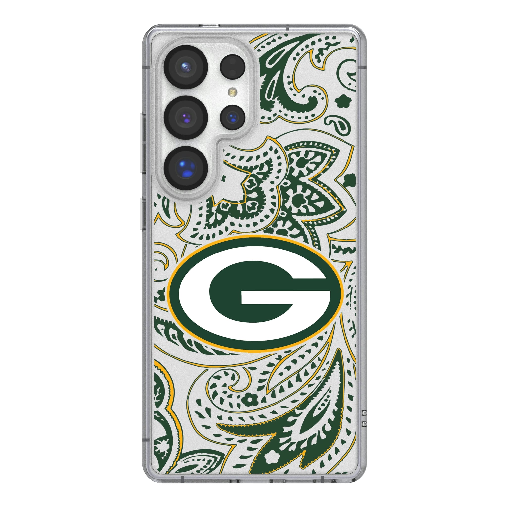 Green Bay Packers Paisley Galaxy Clear Phone Case for Samsung Galaxy