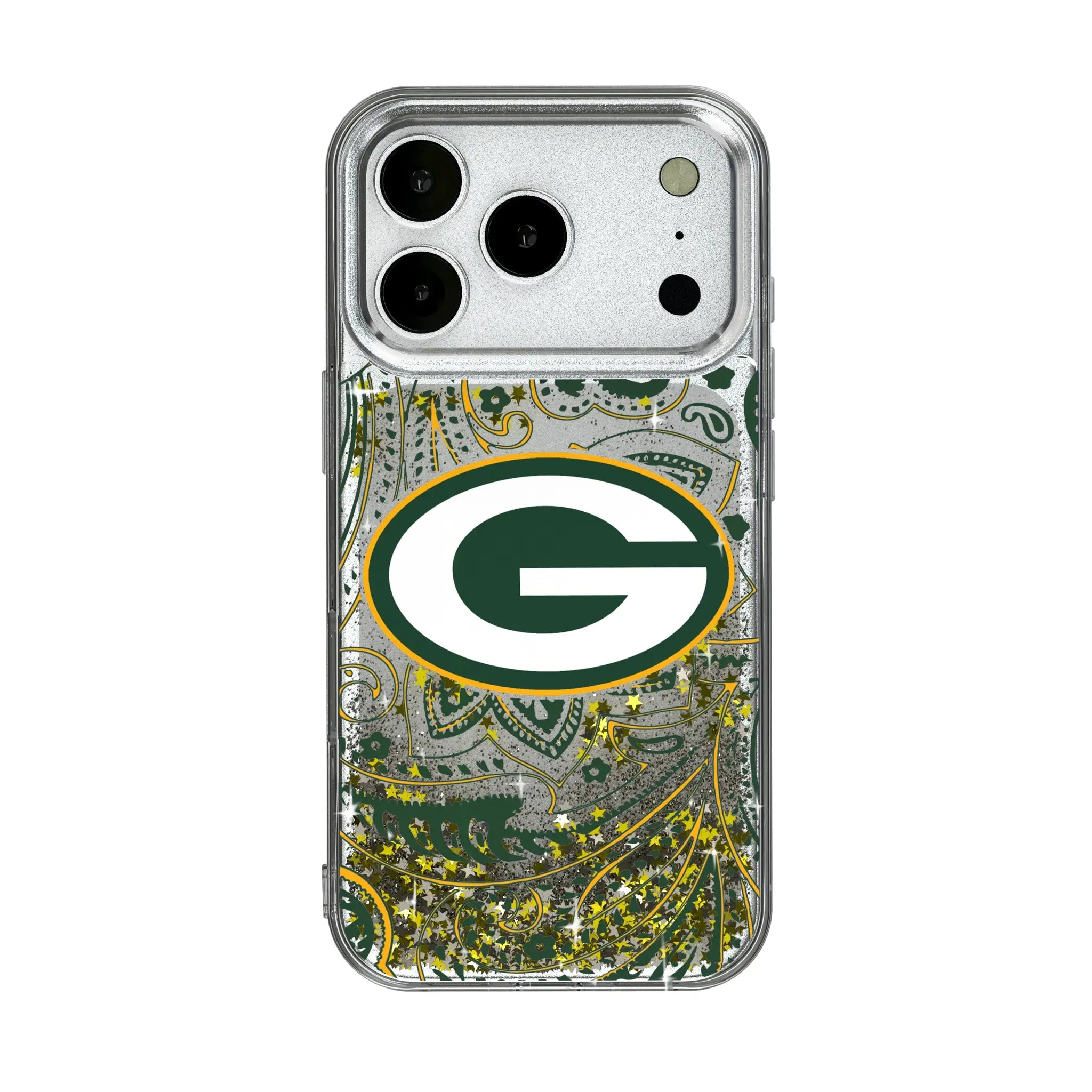 Green Bay Packers Paisley iPhone Glitter Phone Case for Apple iPhone