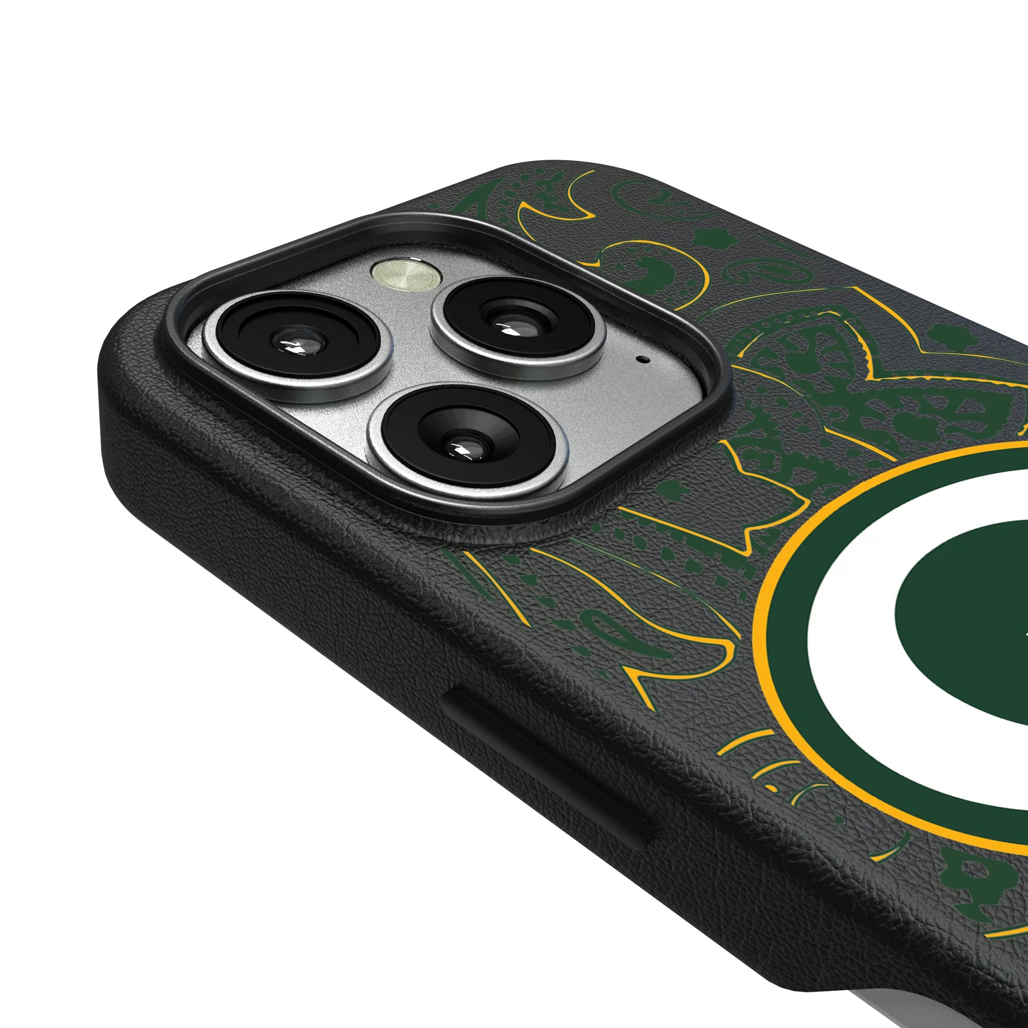 Green Bay Packers Paisley iPhone MagSafe Compatible Phone Case for Apple iPhone - Detail