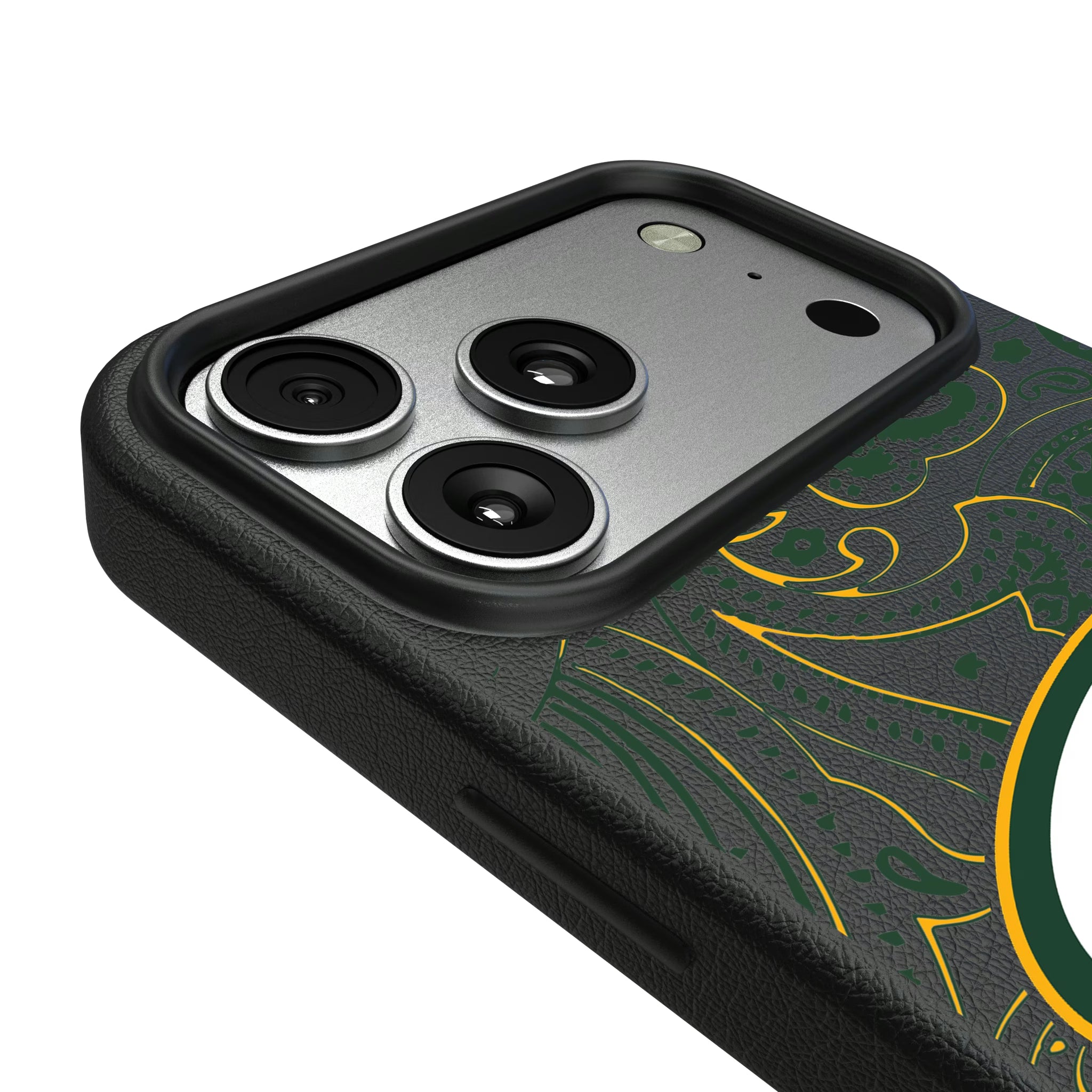 Green Bay Packers Paisley iPhone MagSafe Compatible Phone Case for Apple iPhone - Detail#Device_iPhone 17 Pro Max