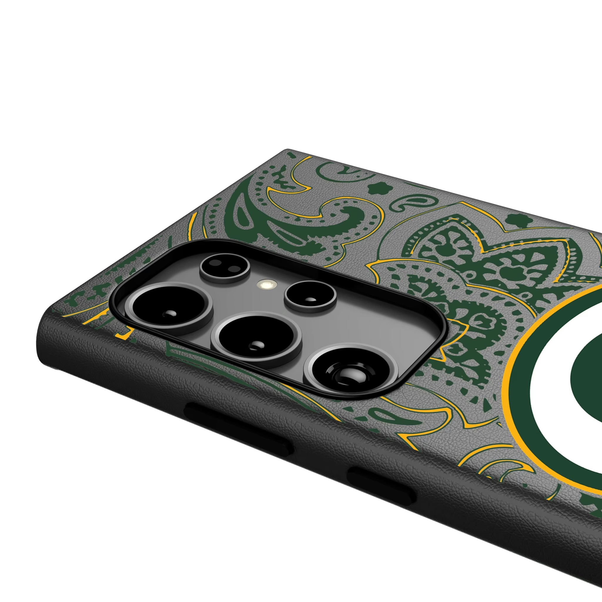 Green Bay Packers Paisley Galaxy MagSafe Compatible Phone Case for Samsung Galaxy - Detail