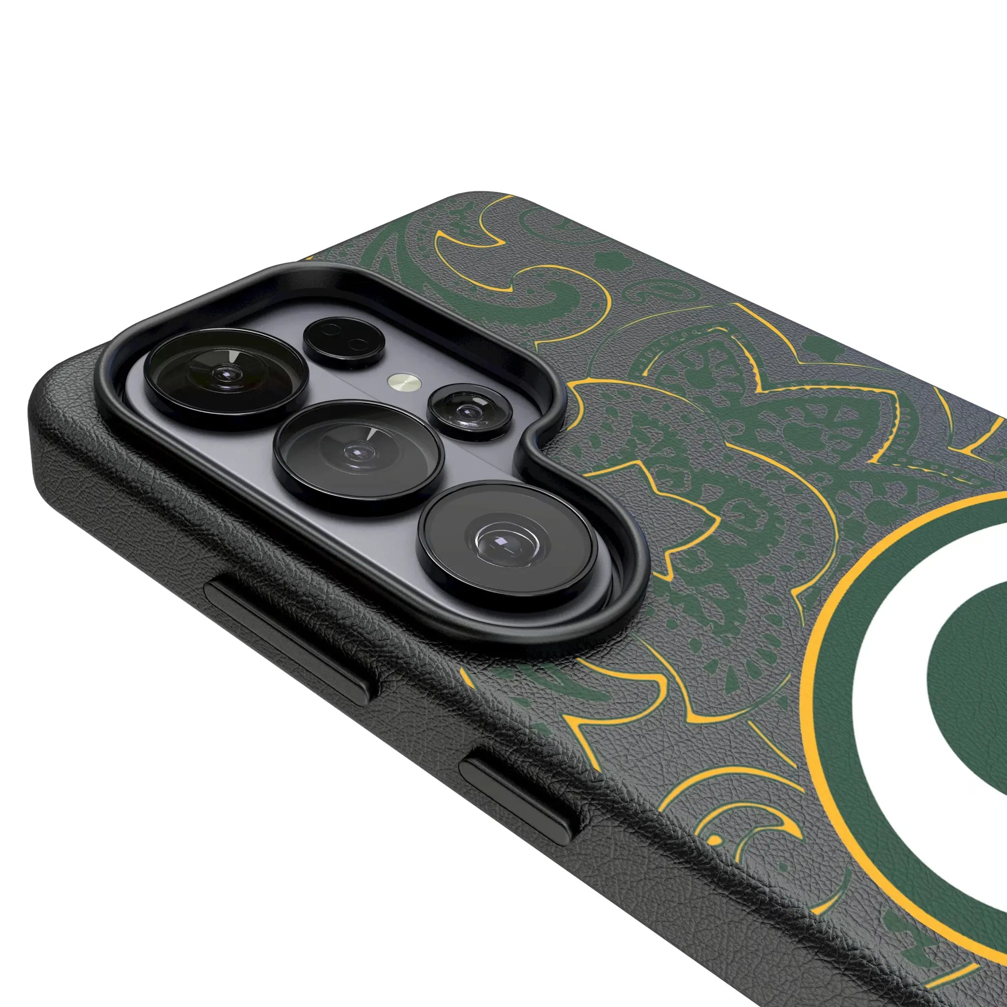 Green Bay Packers Paisley Galaxy MagSafe Compatible Phone Case for Samsung Galaxy - Detail#Device_Galaxy S26 Ultra