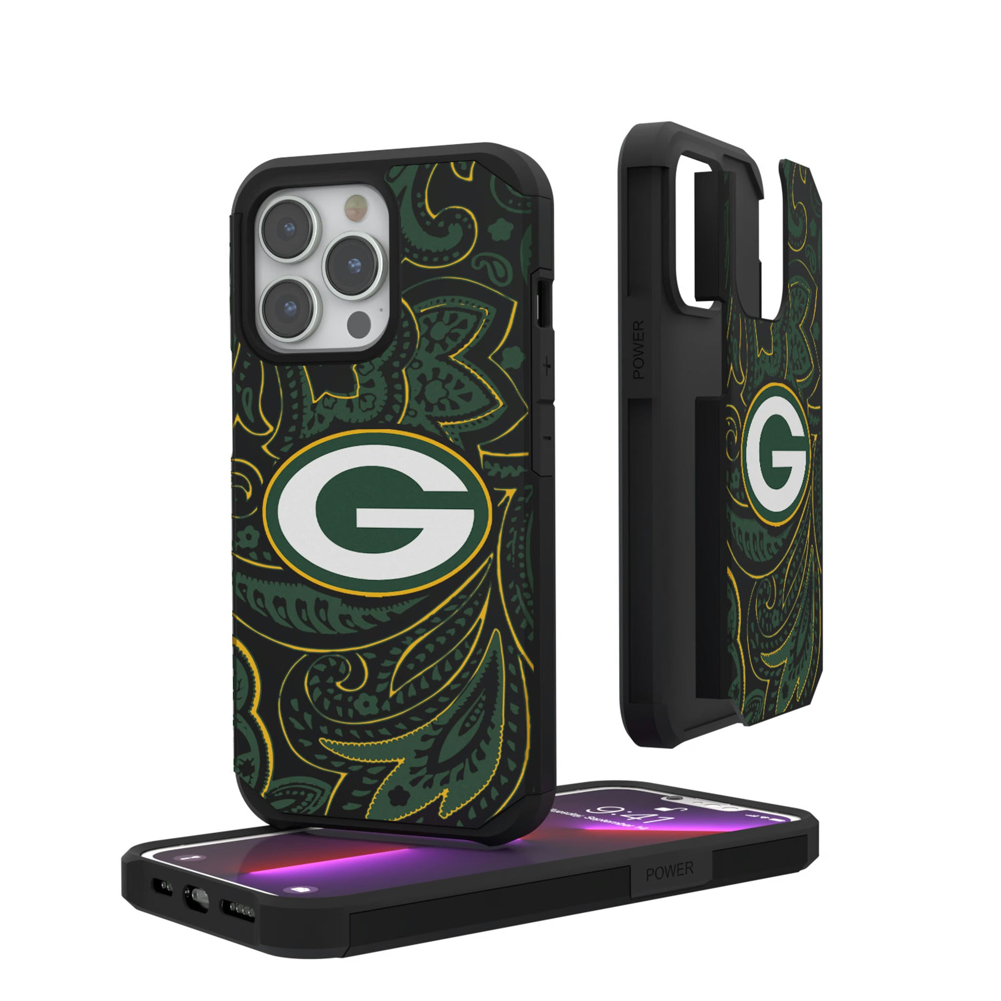 Green Bay Packers Paisley iPhone Rugged Phone Case for Apple iPhone