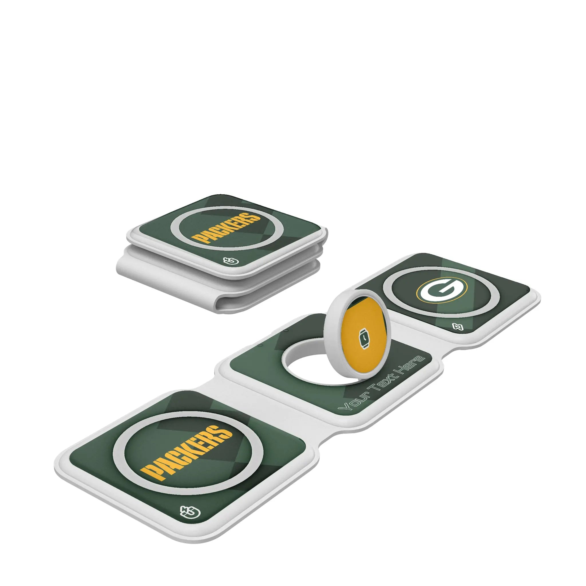 Green Bay Packers Personalized Color Block Foldable 3 in 1 Charger