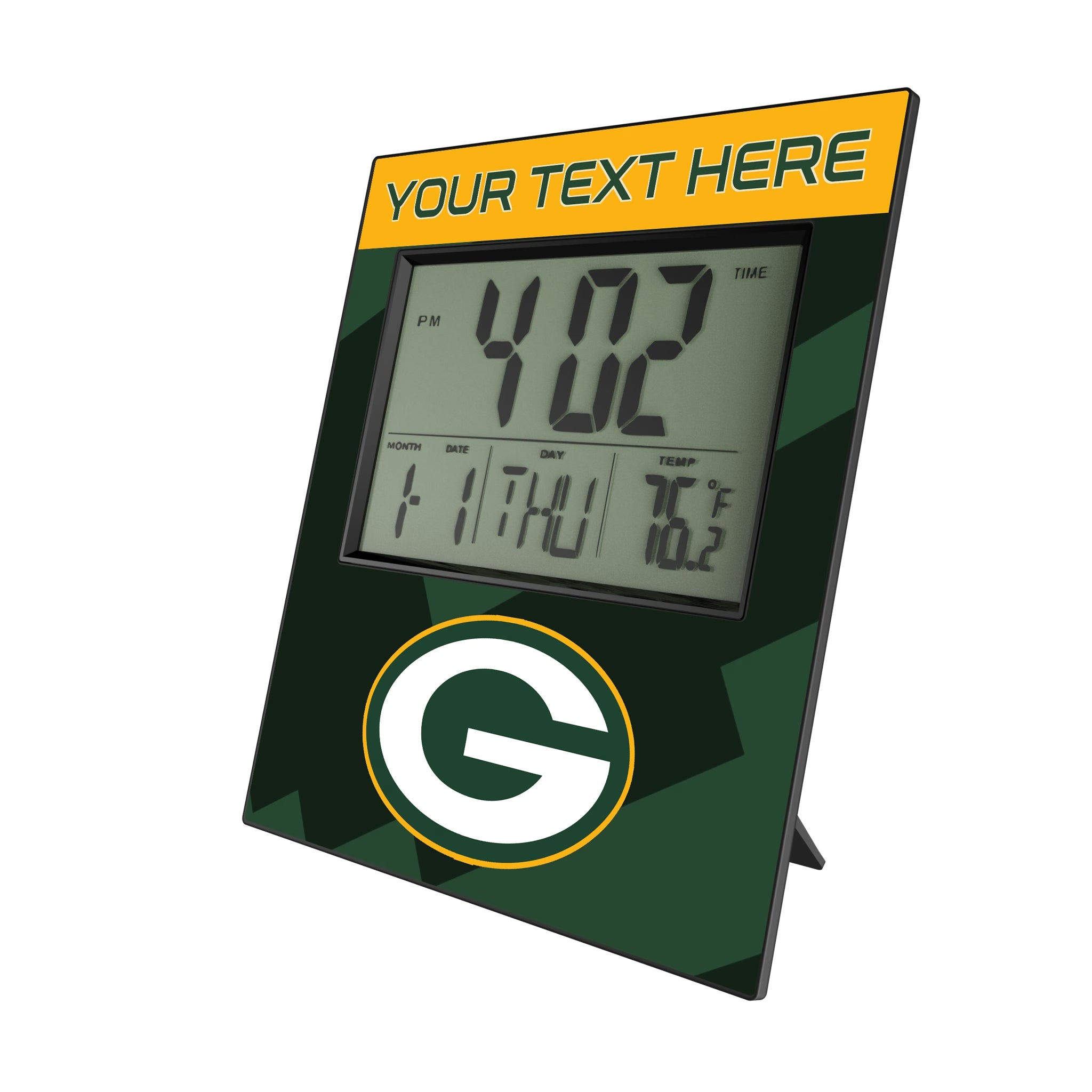 Green Bay Packers Personalized Color Block Wall Clock