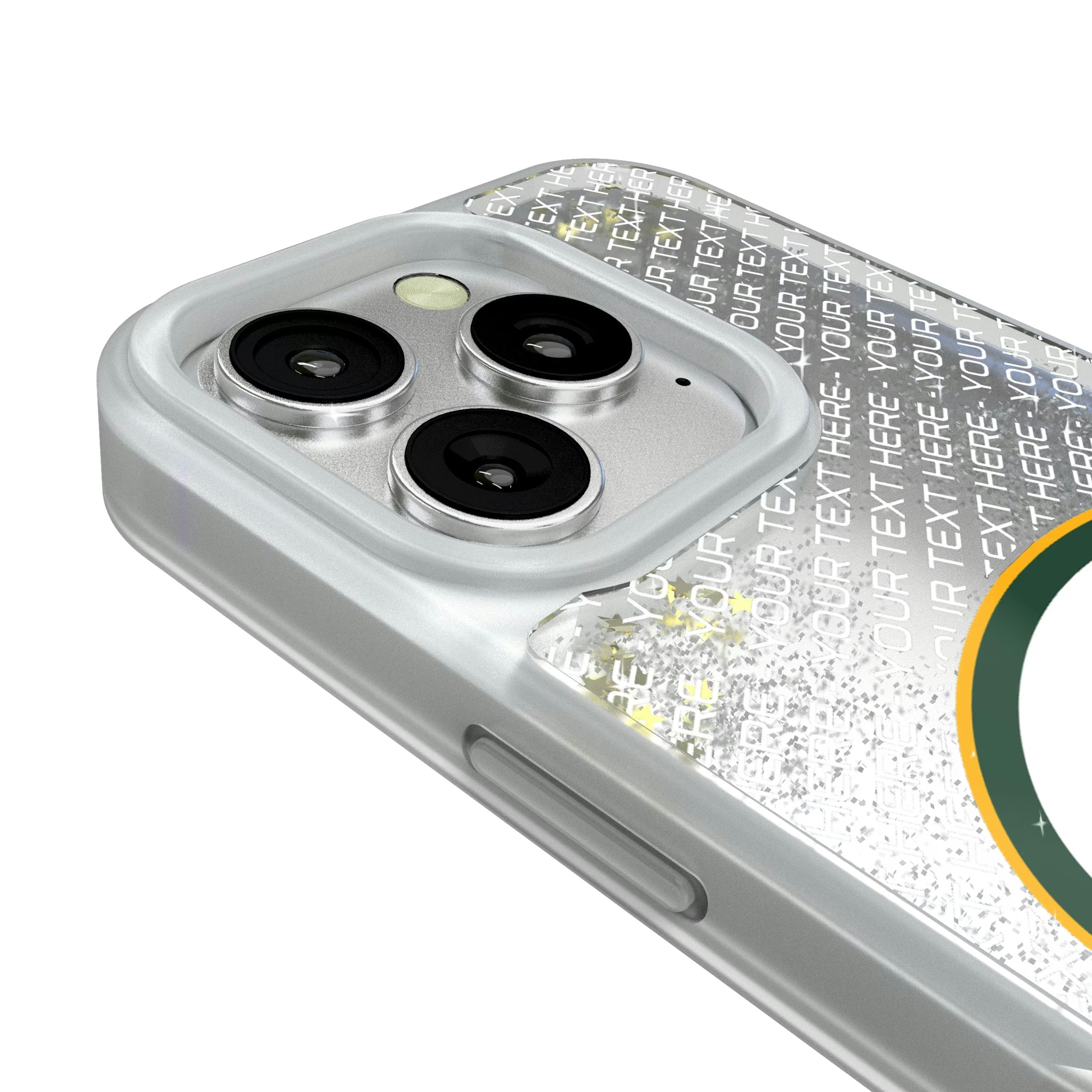 Green Bay Packers Personalized EndZone Plus iPhone Glitter Phone Case for Apple iPhone - Detail#Device_iPhone 16 Pro