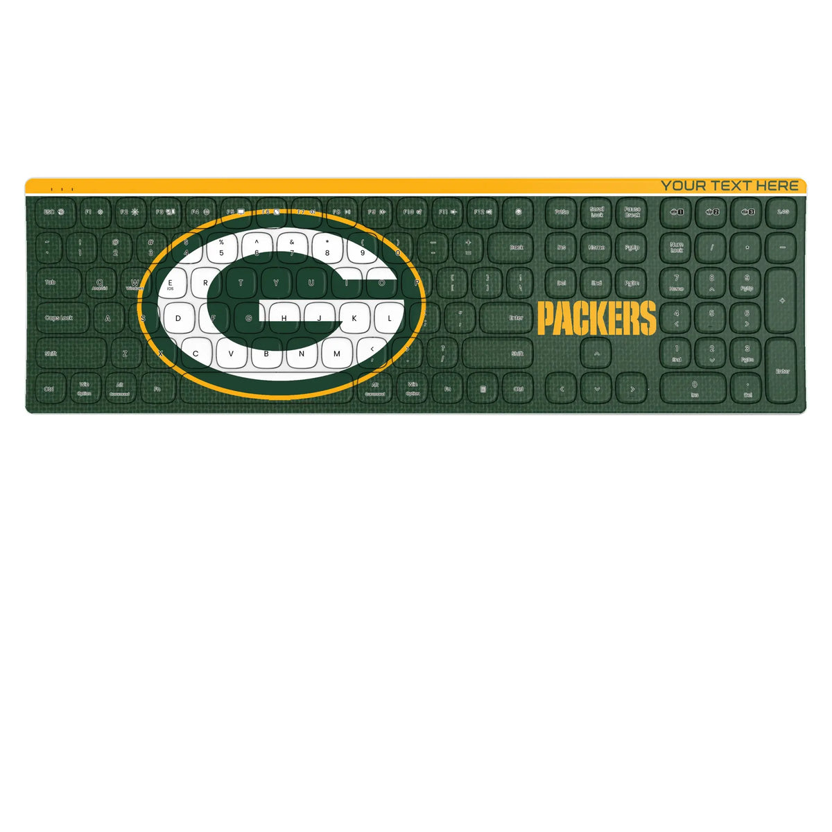 Green Bay Packers Personalized Endzone Solid KKB605 Curved Wireless Keyboard