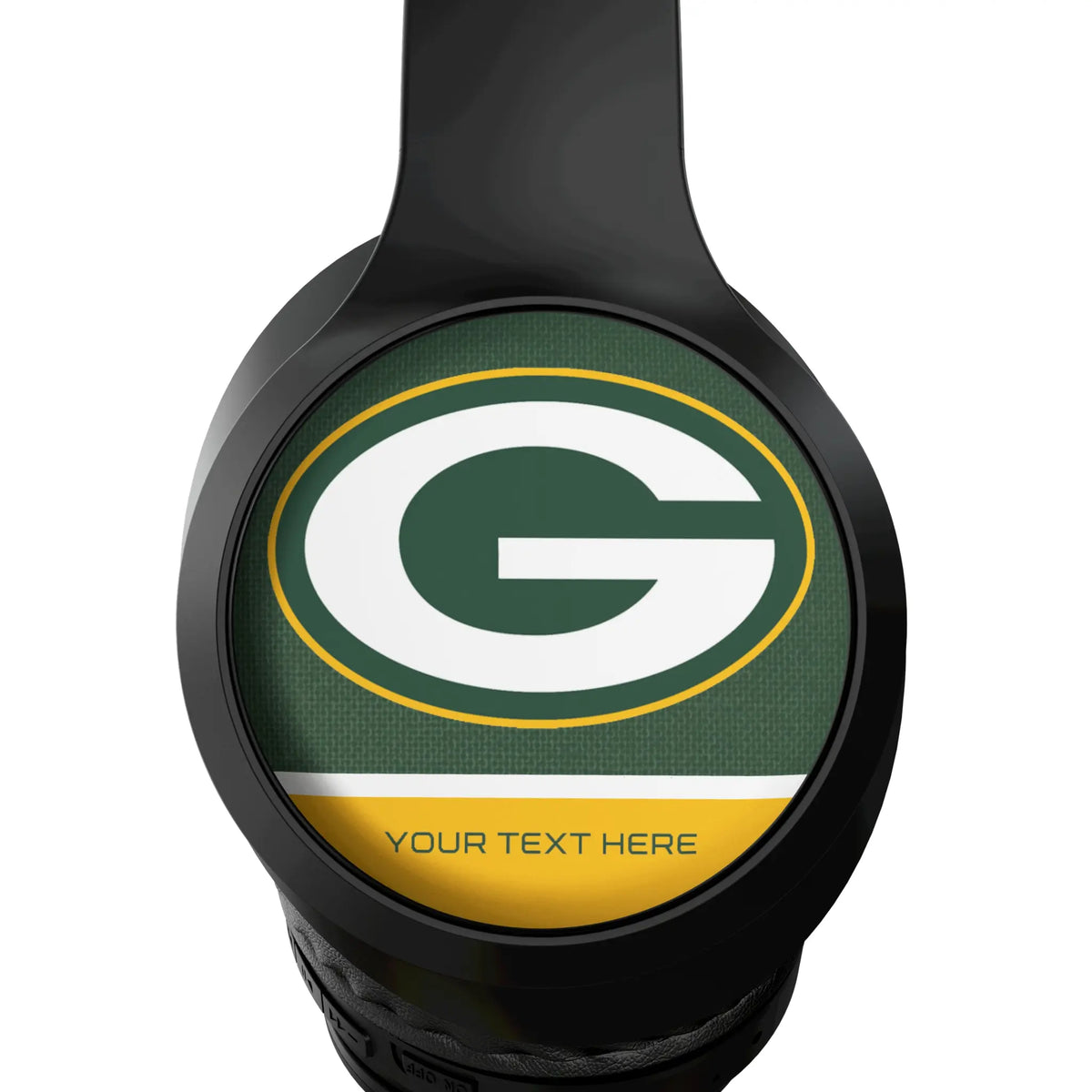 Green Bay Packers Personalized Endzone Solid Wireless Over-Ear Headphones With Case - Detail