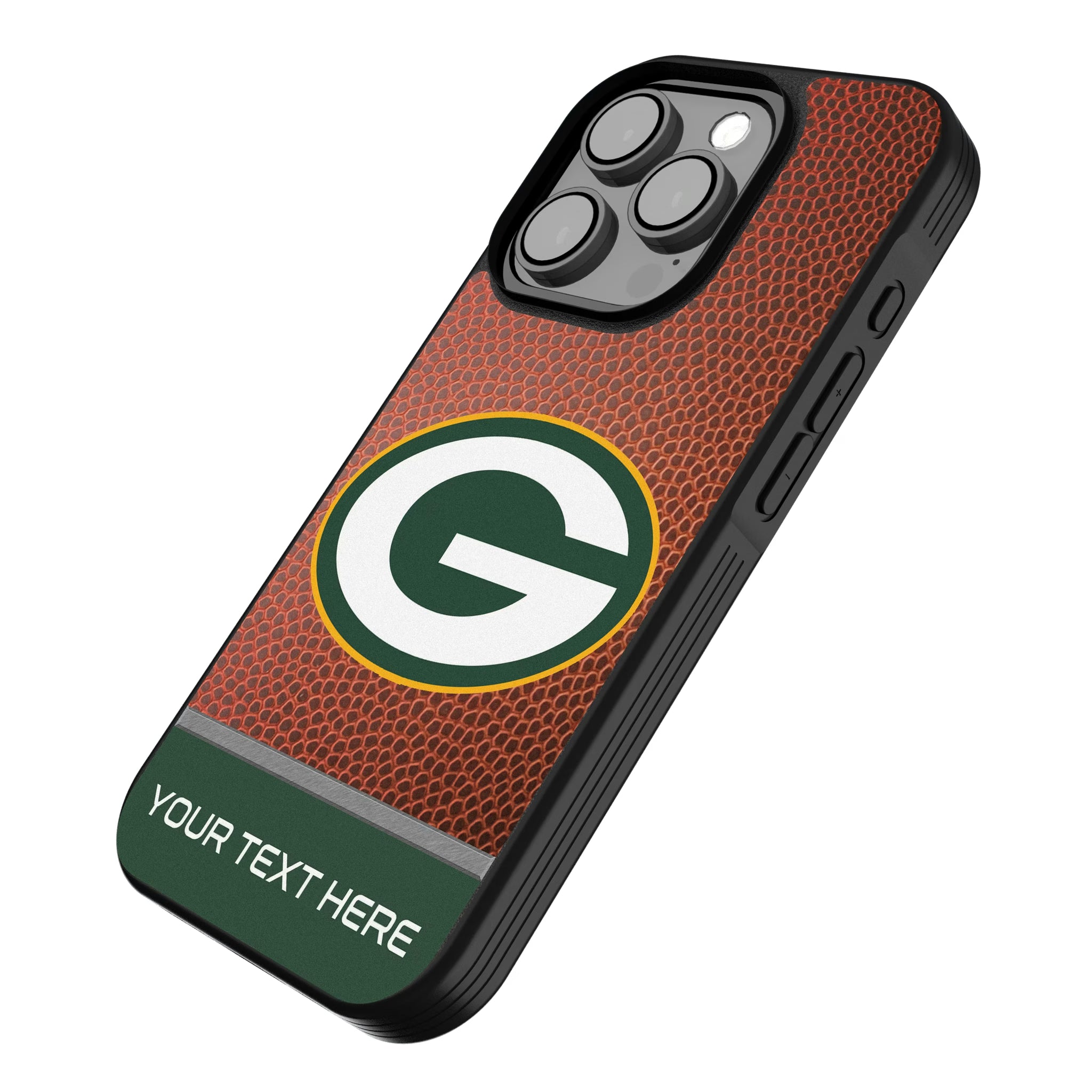 Green Bay Packers Personalized Football iPhone Bump Phone Case for Apple iPhone - Isometric View