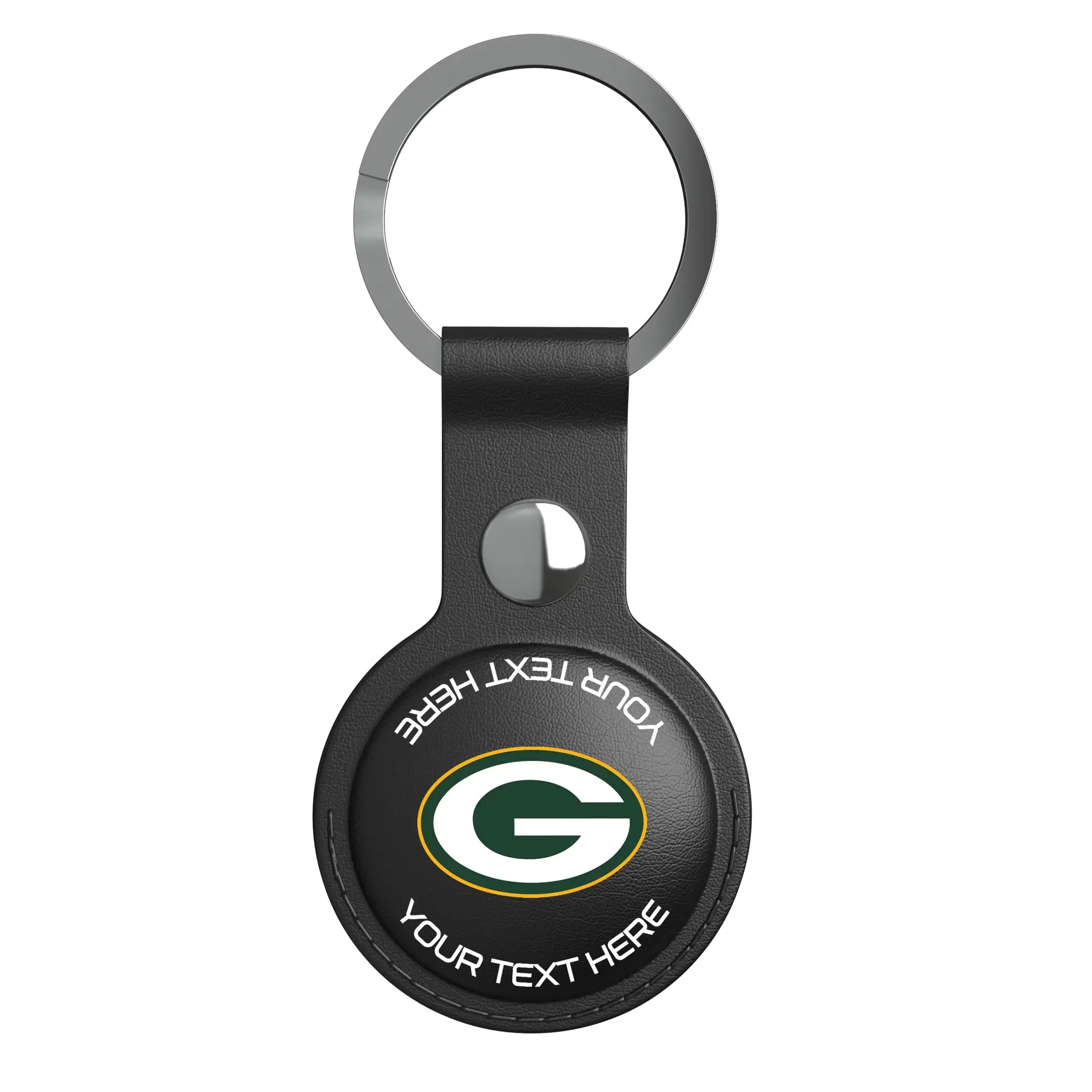 Green Bay Packers Personalized Insignia AirTag Black Airtag Holder