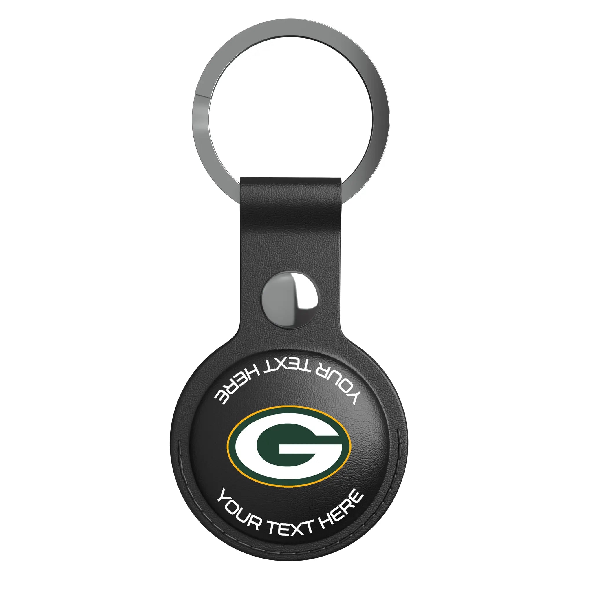 Green Bay Packers Personalized Insignia AirTag Black Airtag Holder