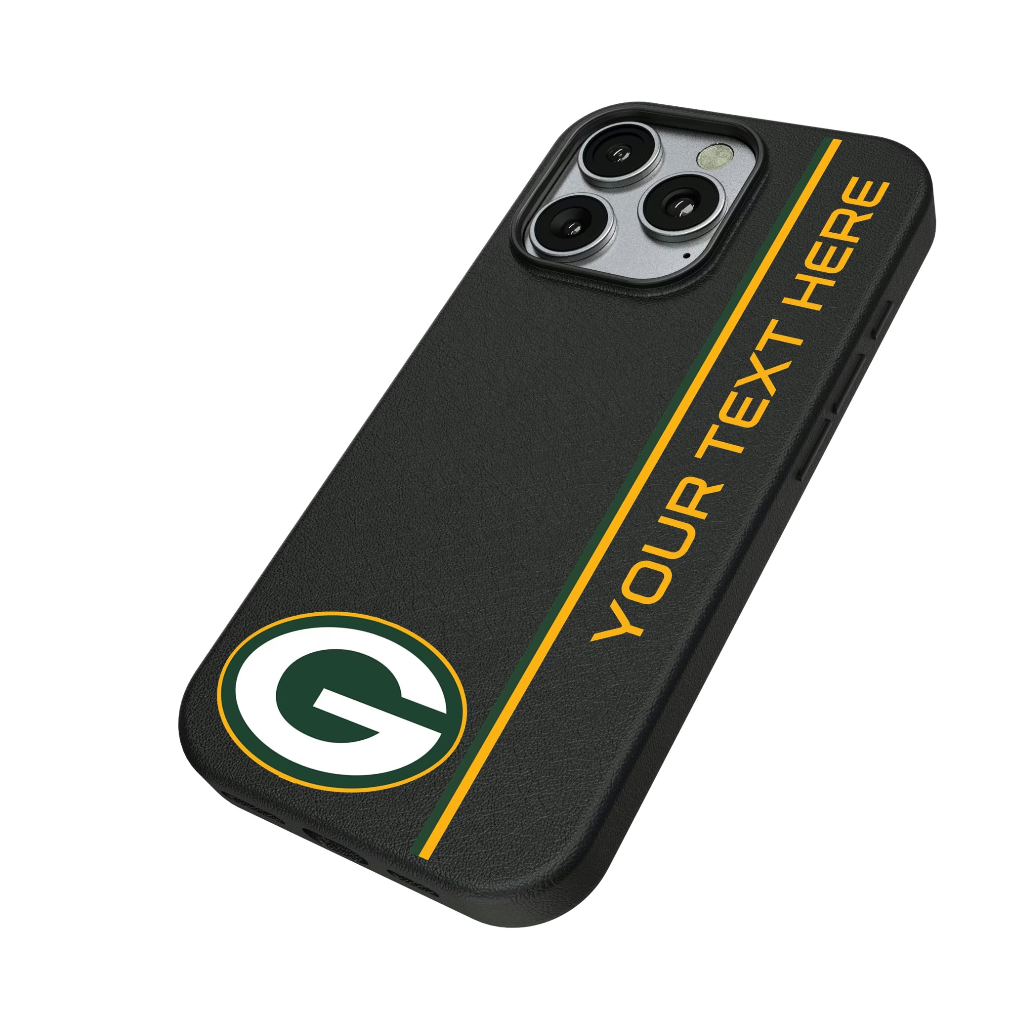 Green Bay Packers Personalized Sidebard iPhone MagSafe Compatible Phone Case for Apple iPhone - Isometric View