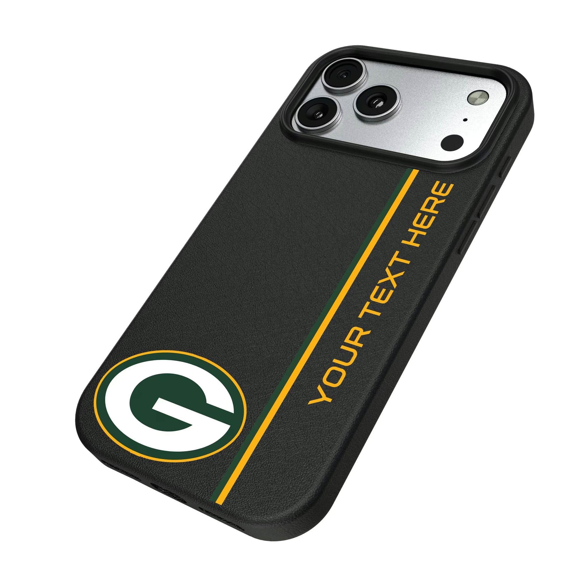 Green Bay Packers Personalized Sidebard iPhone MagSafe Compatible Phone Case for Apple iPhone - Isometric View#Device_iPhone 17 Pro Max