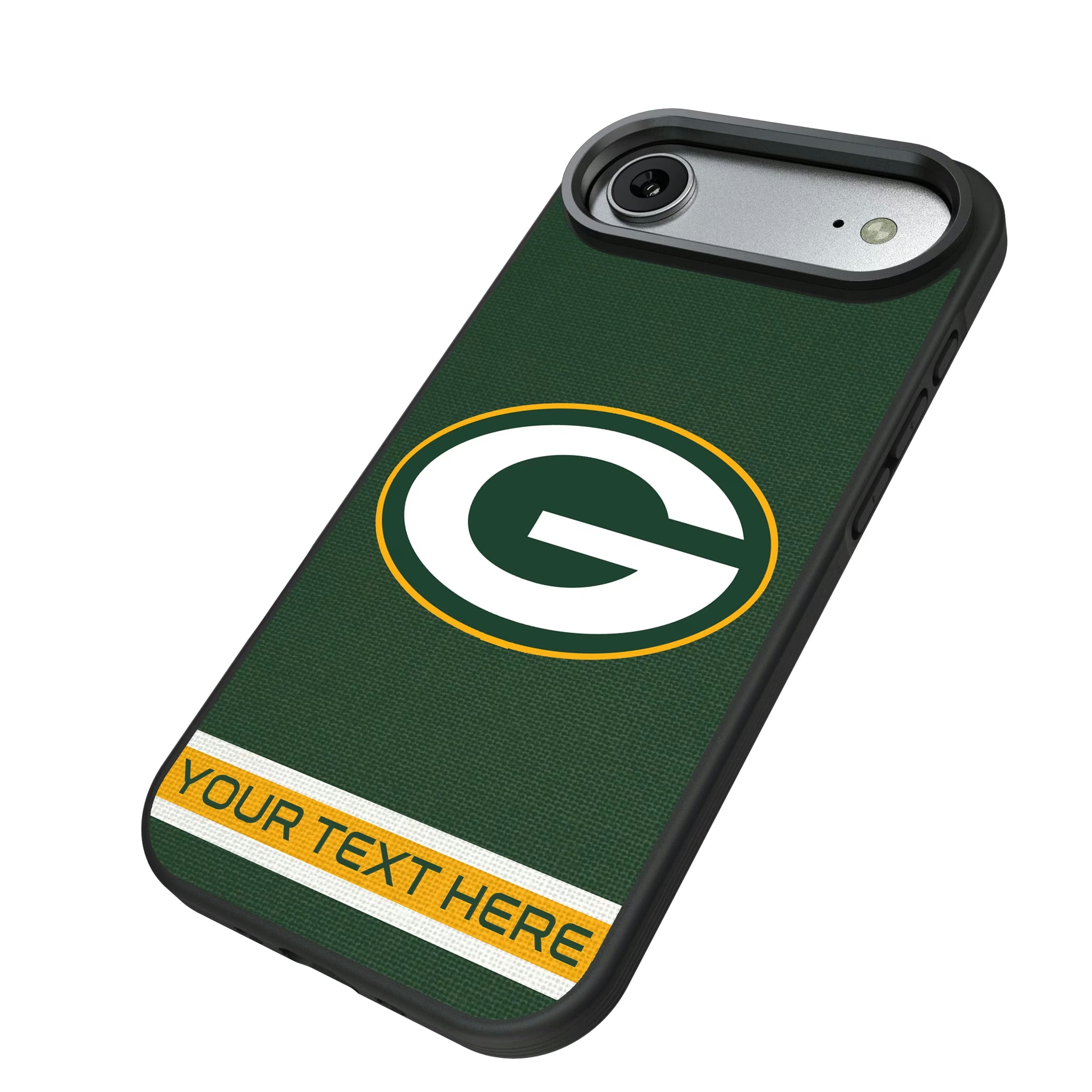Green Bay Packers Personalized Stripe iPhone Bump Phone Case for Apple iPhone - Isometric View#Device_iPhone Air