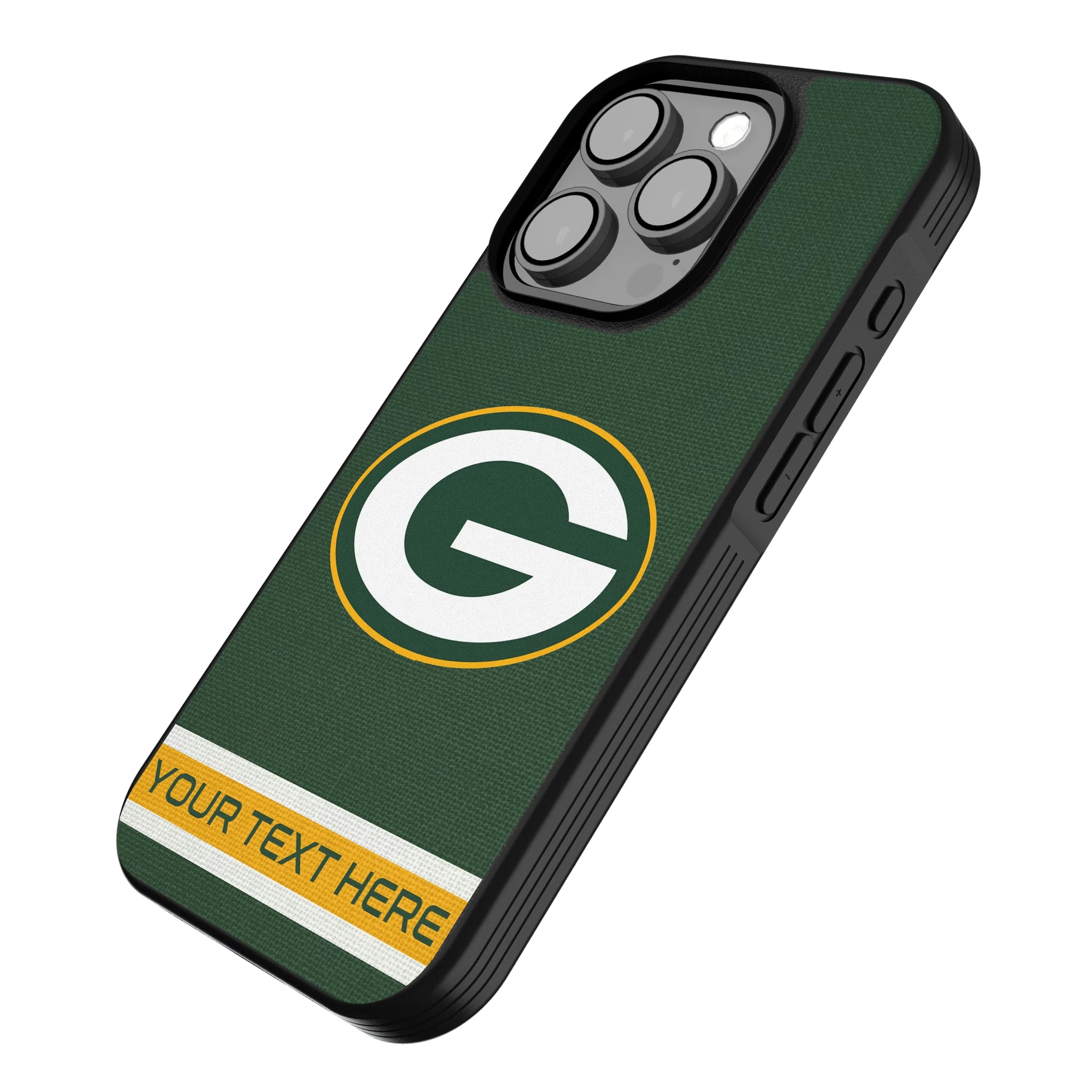 Green Bay Packers Personalized Stripe iPhone Bump Phone Case for Apple iPhone - Isometric View
