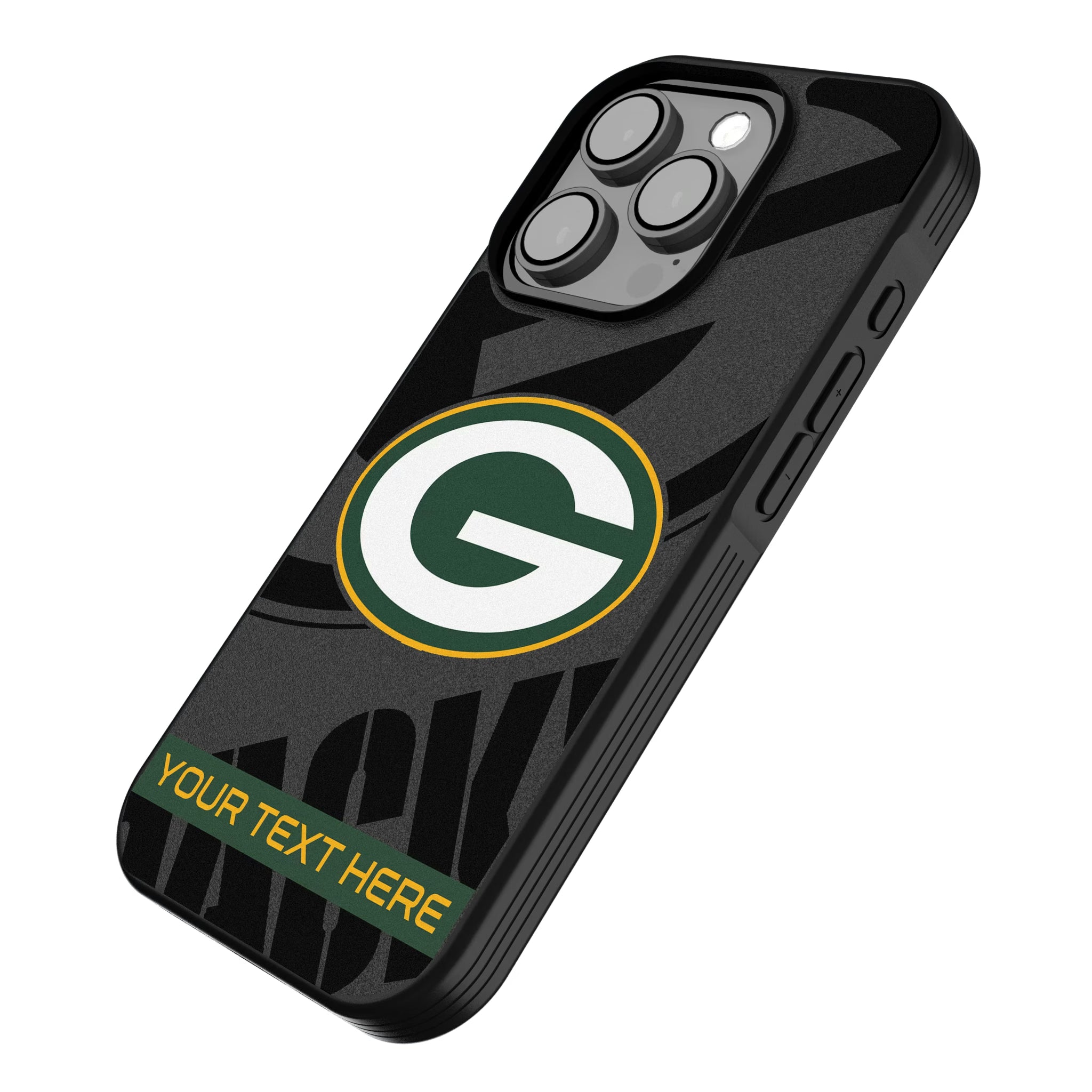 Green Bay Packers Personalized Tilt iPhone Bump Phone Case for Apple iPhone - Isometric View