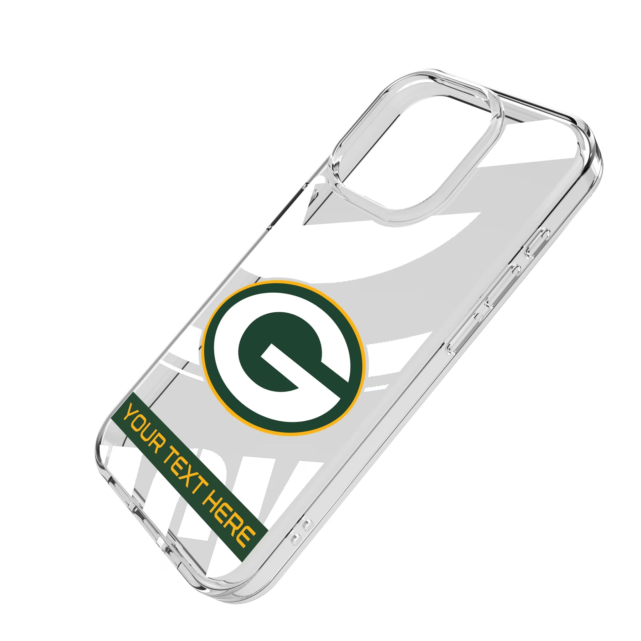 Green Bay Packers Personalized Tilt iPhone Clear Phone Case for Apple iPhone - Isometric View