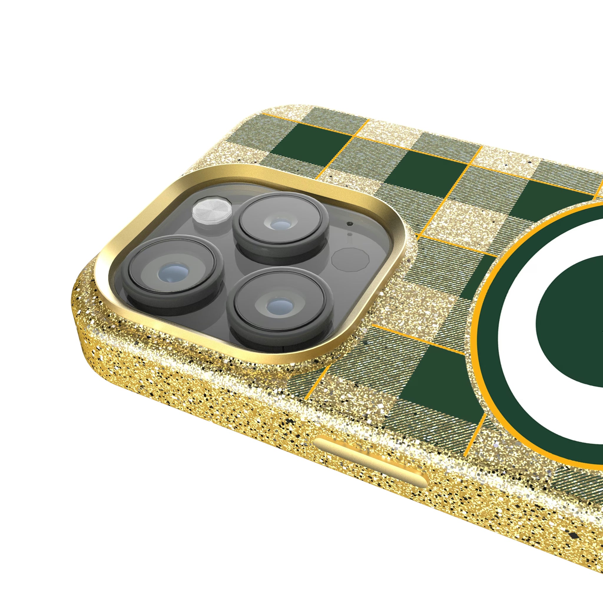 Green Bay Packers Plaid iPhone Bling Phone Case for Apple iPhone - Detail