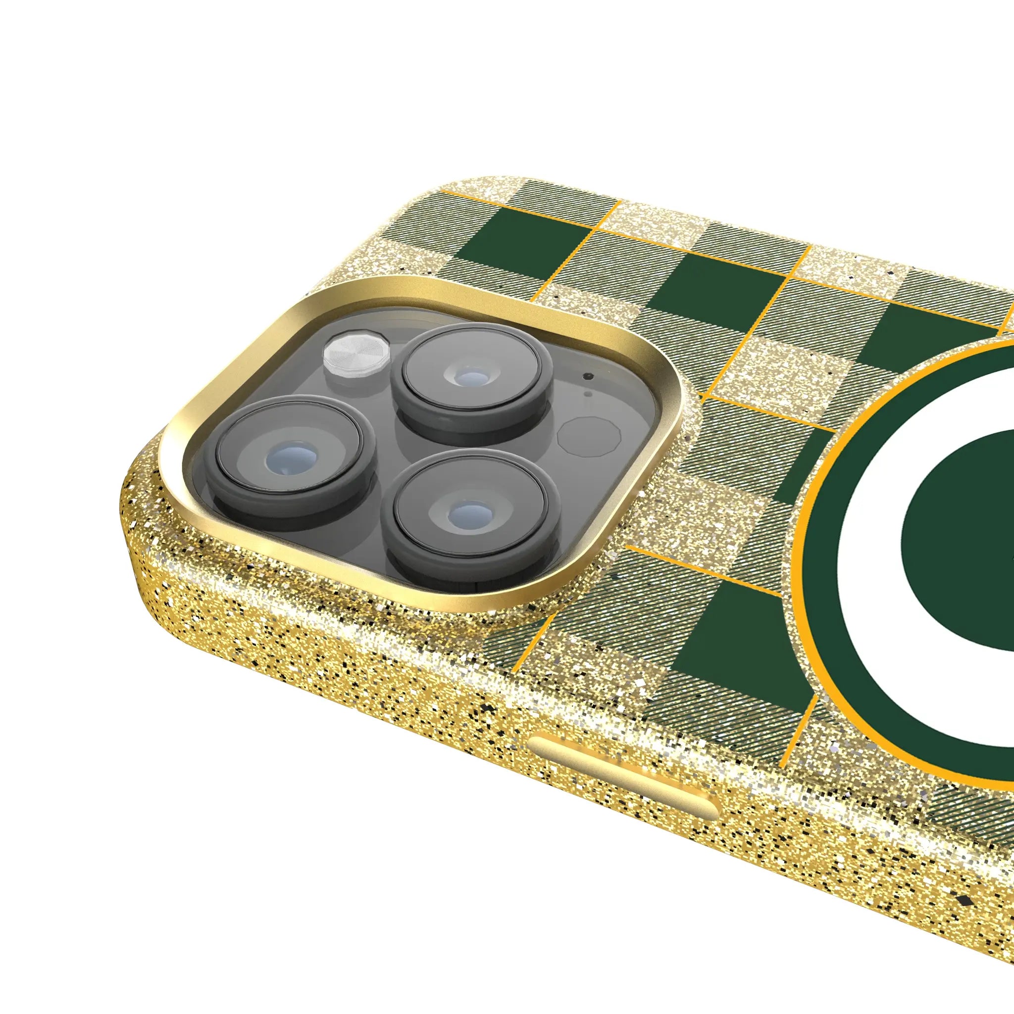 Green Bay Packers Plaid iPhone Bling Phone Case for Apple iPhone - Detail