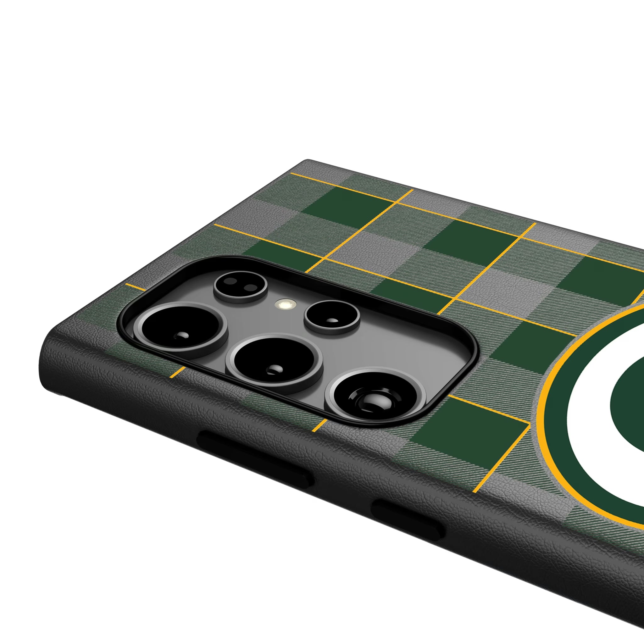 Green Bay Packers Plaid Galaxy MagSafe Compatible Phone Case for Samsung Galaxy - Detail