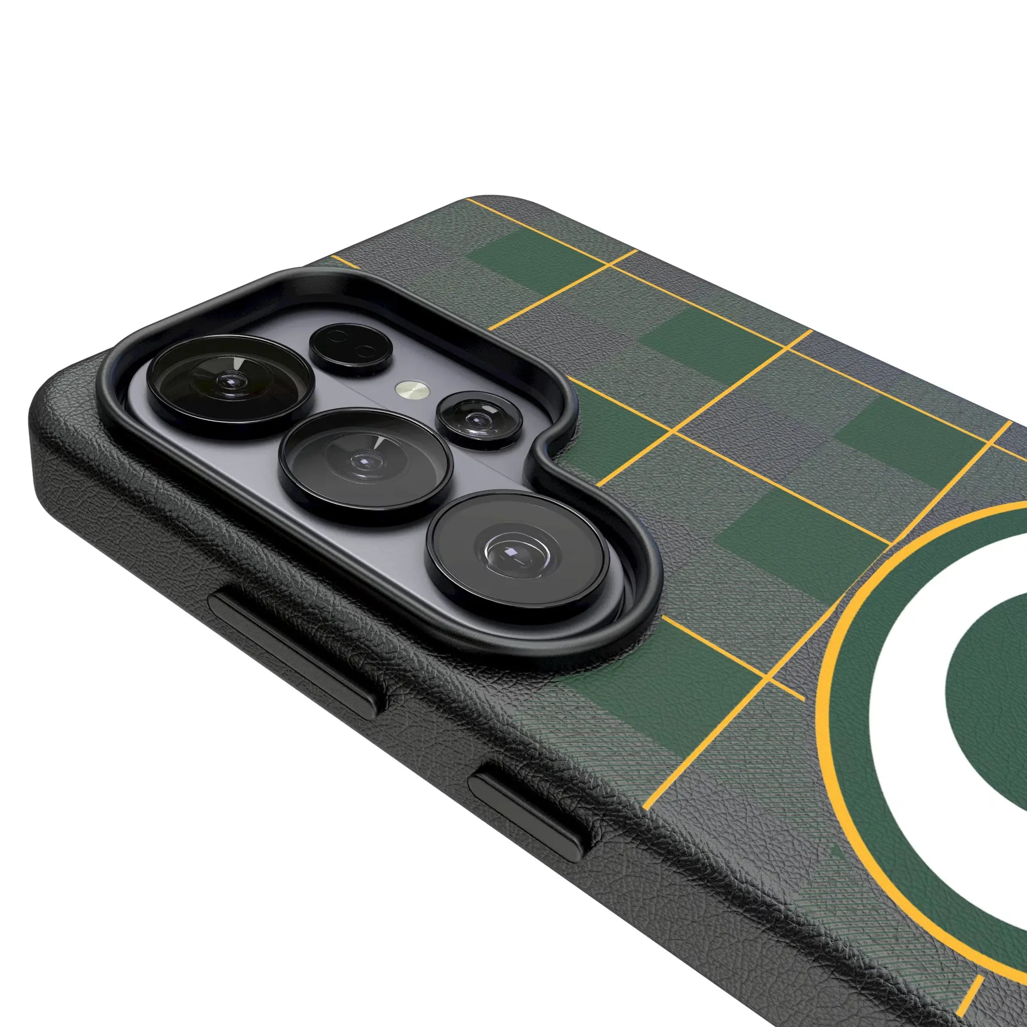 Green Bay Packers Plaid Galaxy MagSafe Compatible Phone Case for Samsung Galaxy - Detail#Device_Galaxy S26 Ultra