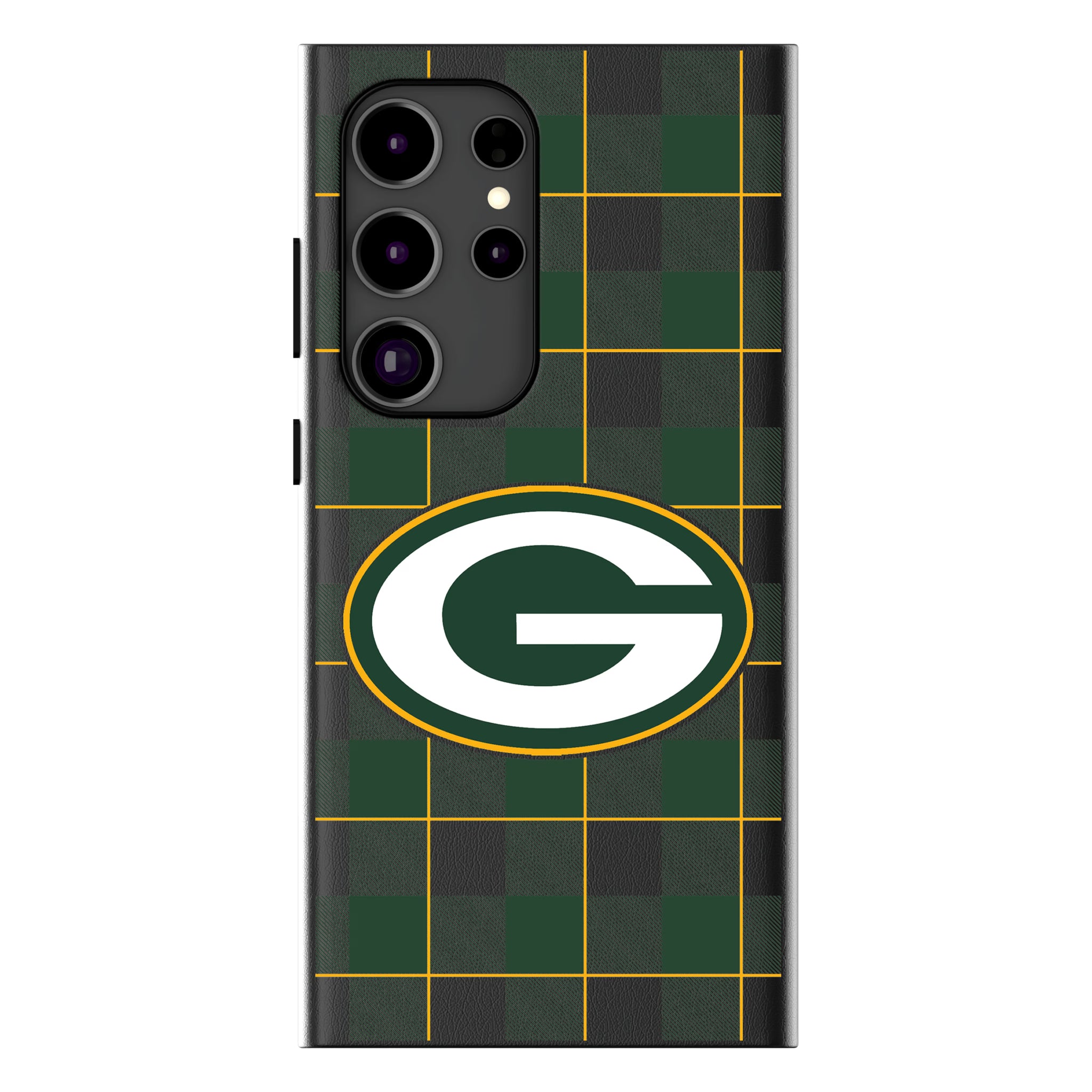 Green Bay Packers Plaid Galaxy MagSafe Compatible Phone Case for Samsung Galaxy