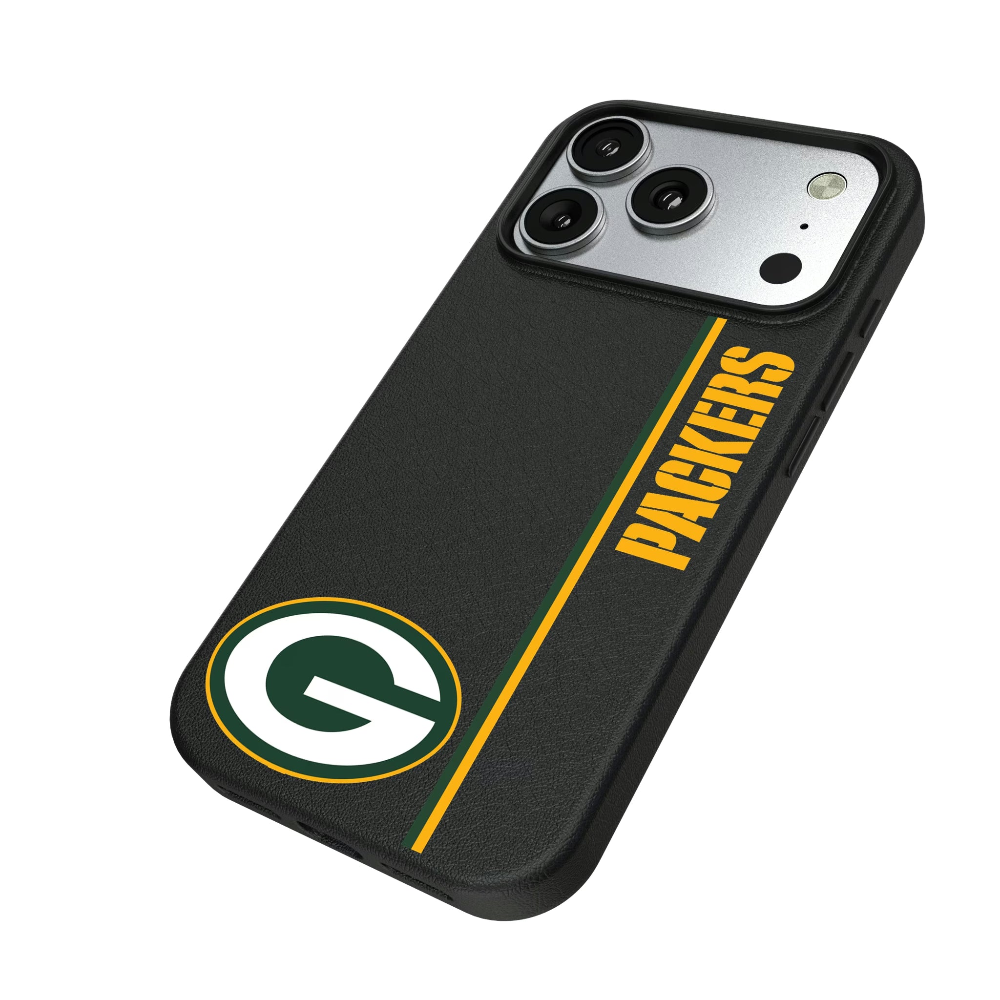 Green Bay Packers Sidebar iPhone MagSafe Compatible Phone Case for Apple iPhone - Isometric View#Device_iPhone 17 Pro