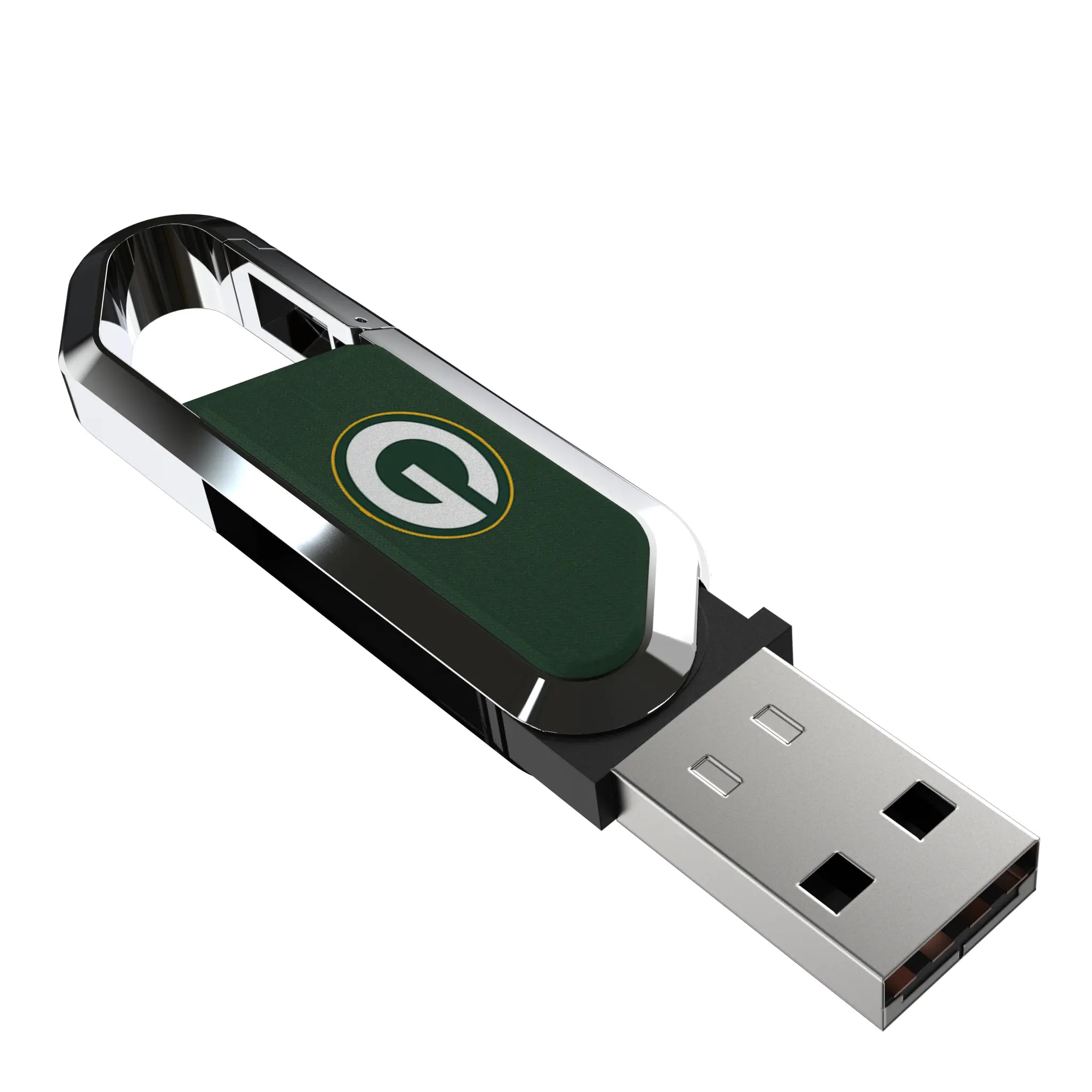 Green Bay Packers Solid USB 64GB Clip Style Flash Drive