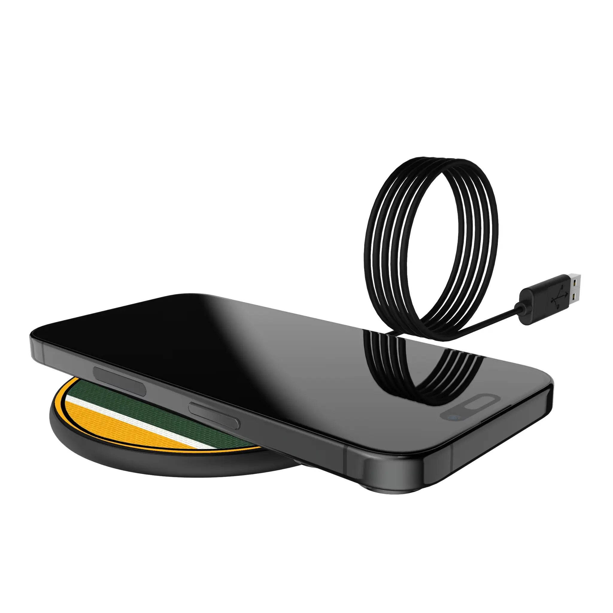 Green Bay Packers Stripe 15-Watt Wireless Charger - Lifestyle