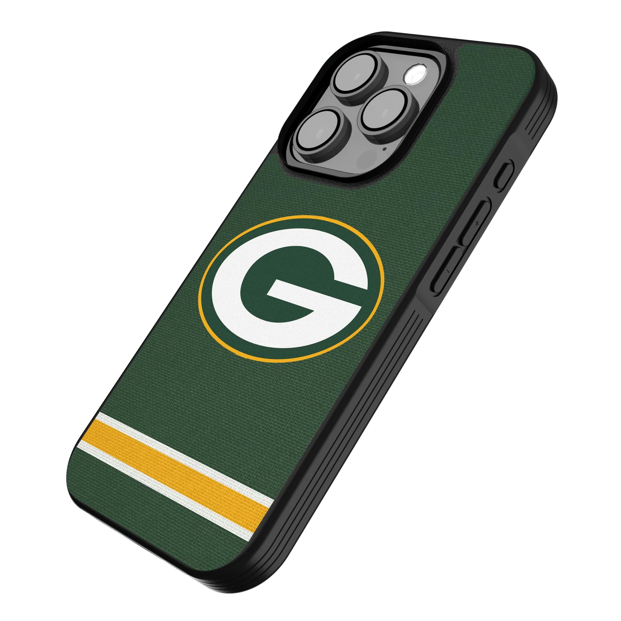 Green Bay Packers Stripe iPhone Bump Phone Case for Apple iPhone - Isometric View