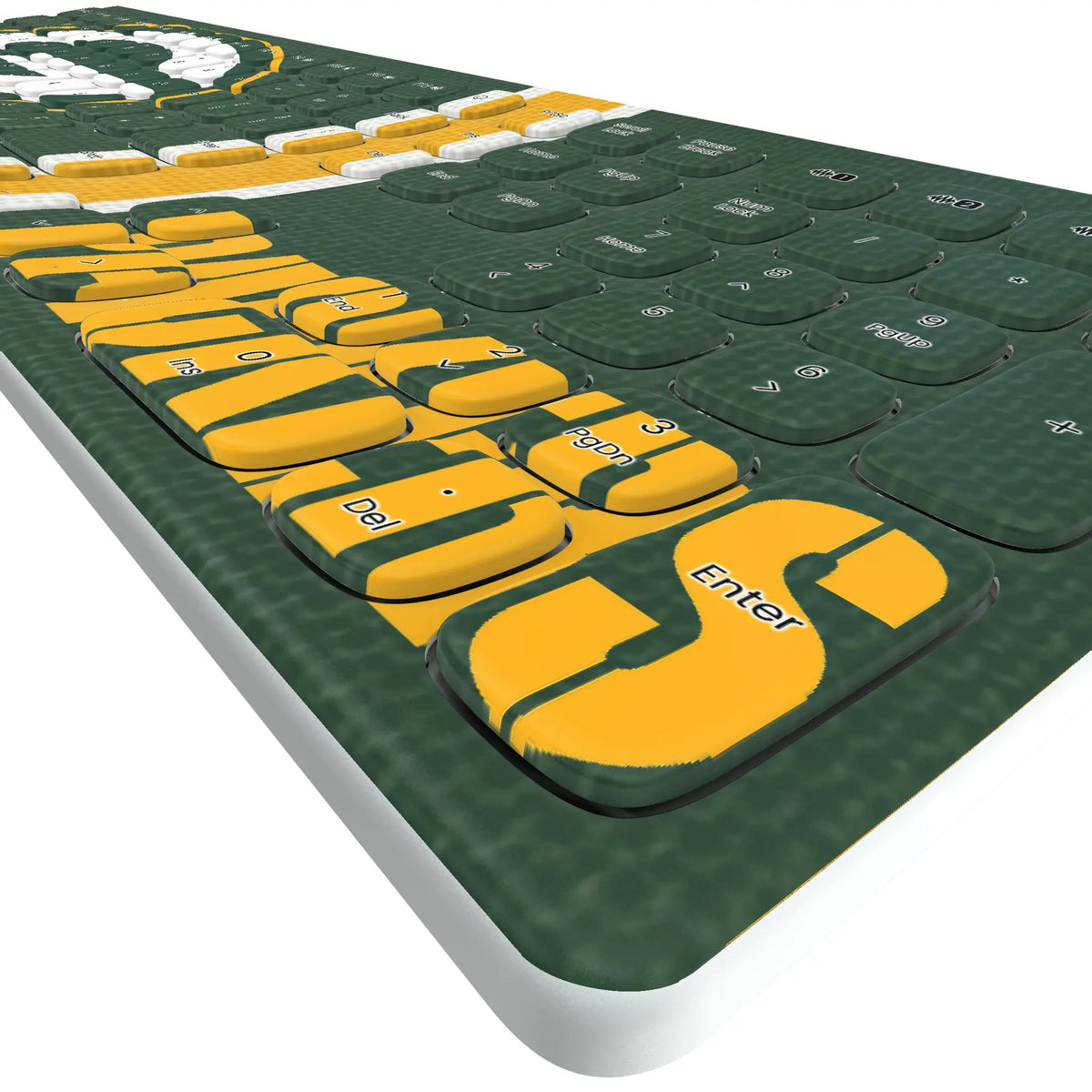 Green Bay Packers Stripe KKB605 Curved Wireless Keyboard - Detail