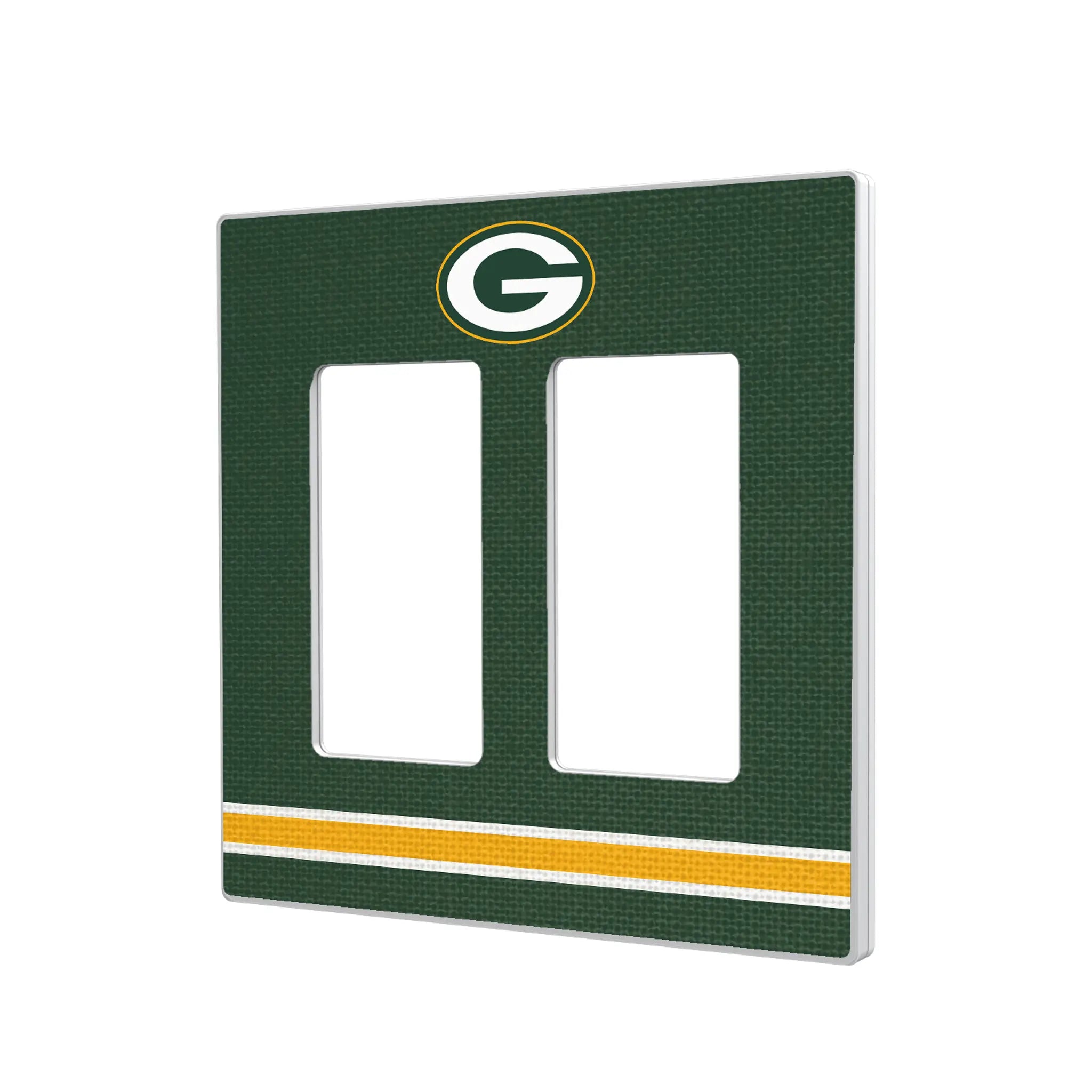 Green Bay Packers Stripe Hidden-Screw Light Switch Plate#Style_Double Rocker