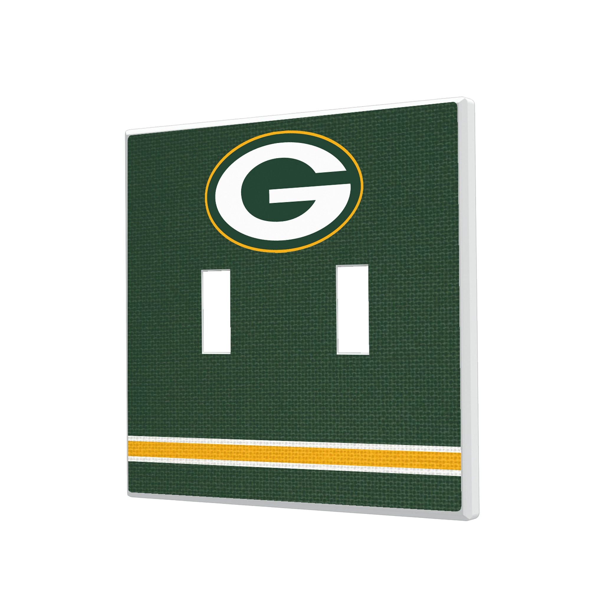 Green Bay Packers Stripe Hidden-Screw Light Switch Plate#Style_Double Toggle