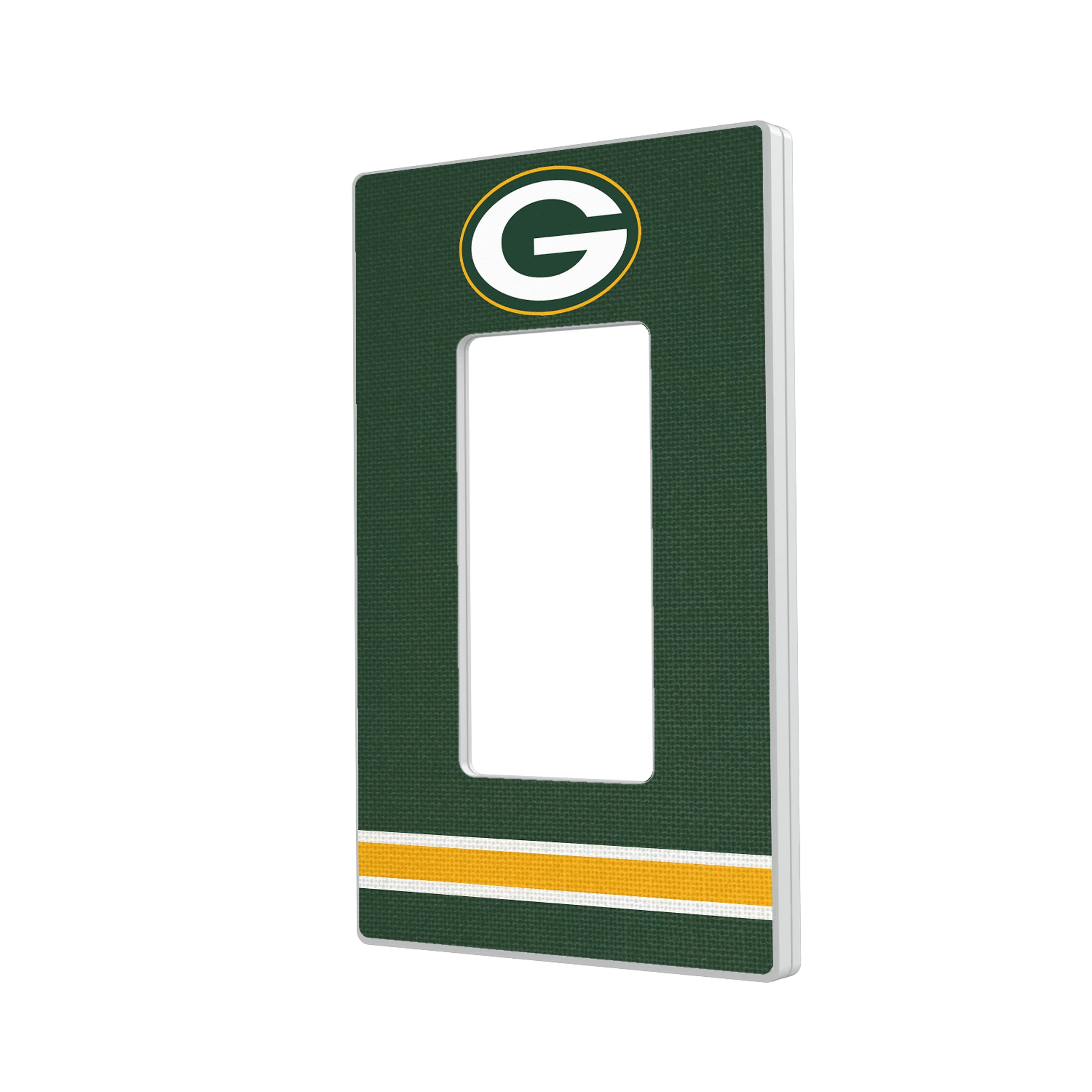 Green Bay Packers Stripe Hidden-Screw Light Switch Plate#Style_Single Rocker
