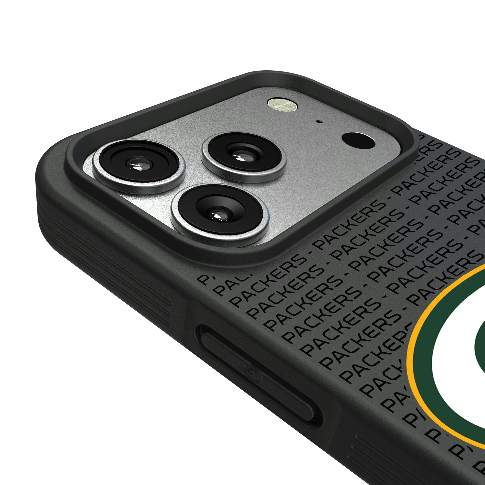 Green Bay Packers Text Backdrop iPhone Bump Phone Case for Apple iPhone - Detail#Device_iPhone 17 Pro
