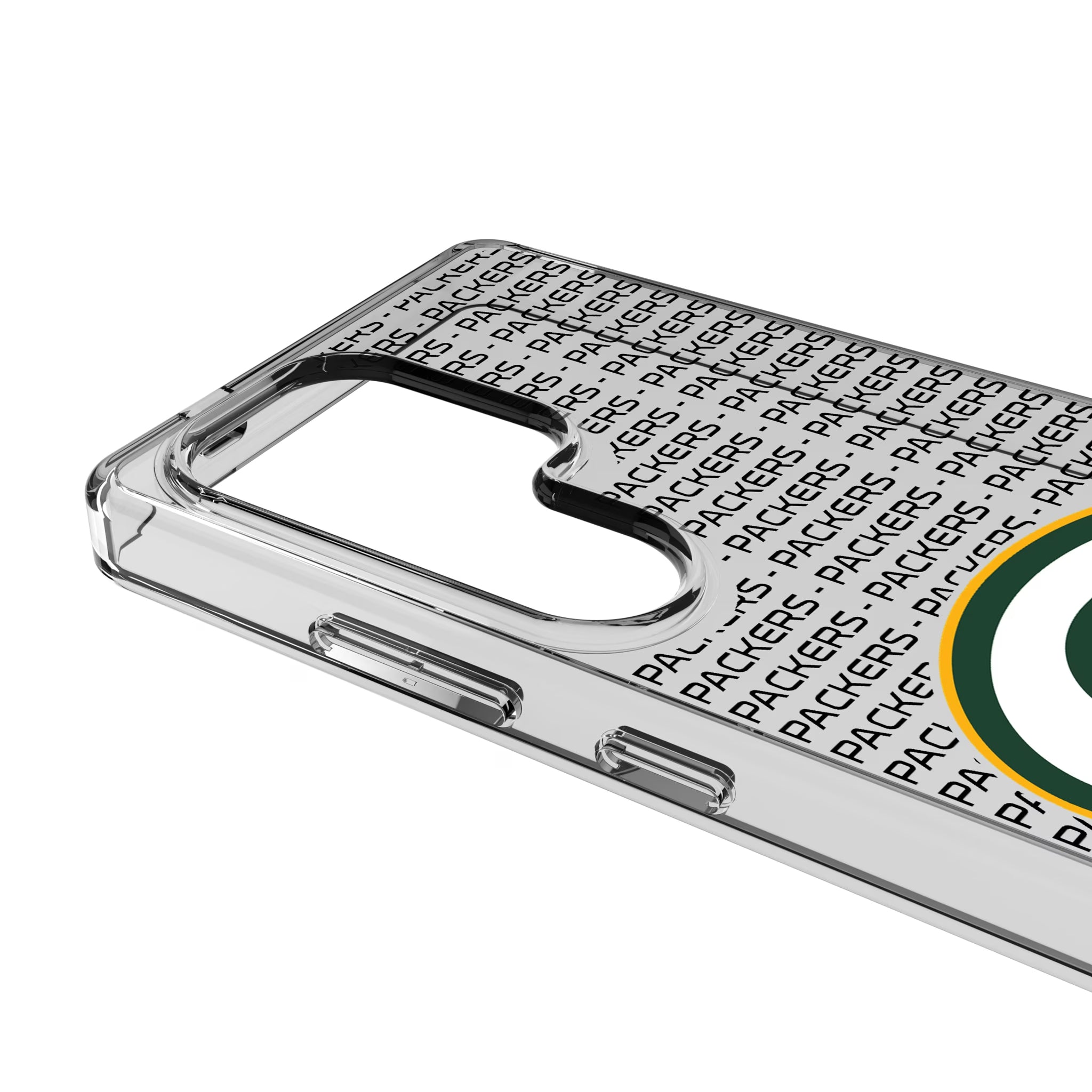 Green Bay Packers Text Backdrop Galaxy Clear Phone Case for Samsung Galaxy - Detail